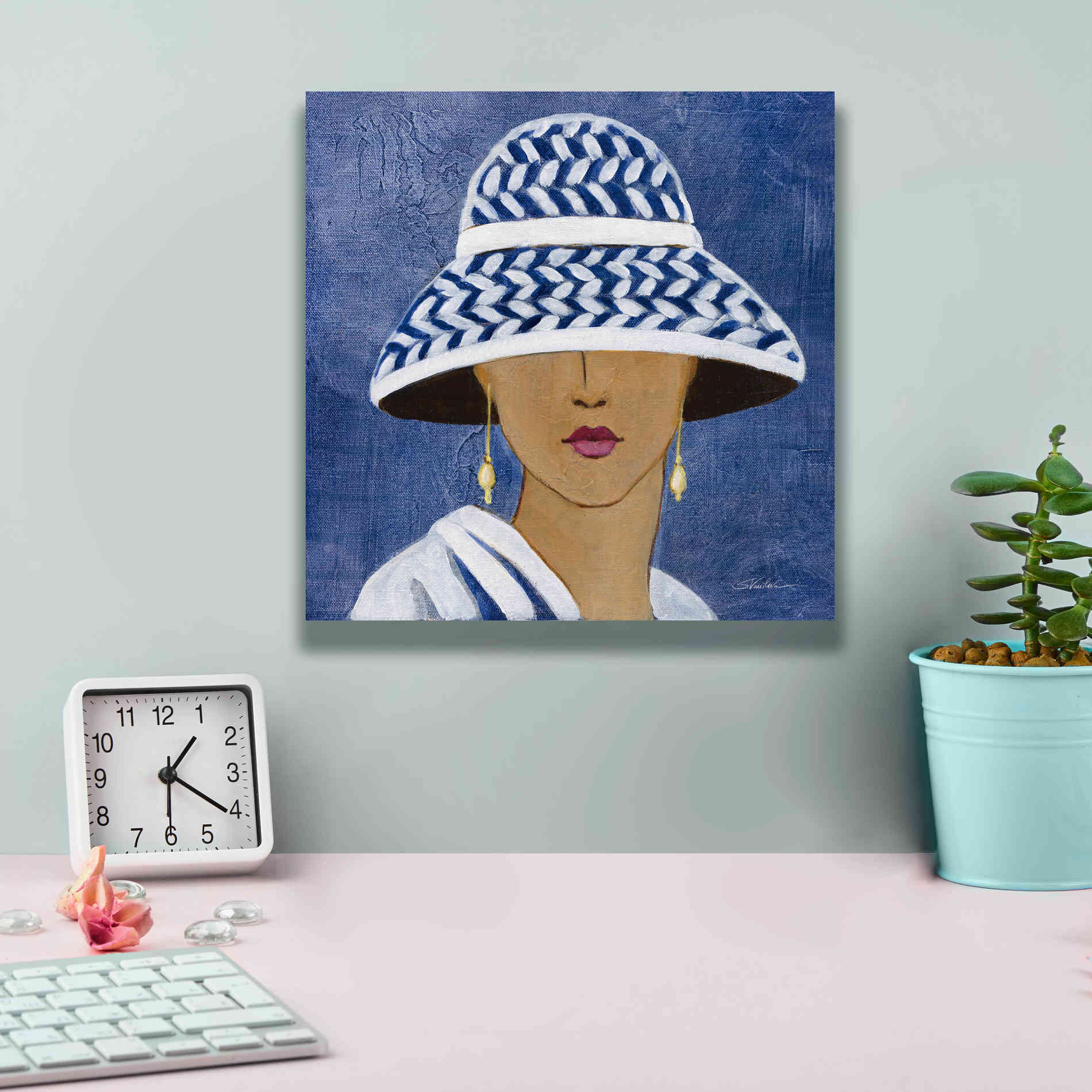 Epic Art 'Lady with Hat II' by Silvia Vassileva, Canvas Wall Art,12 x 12