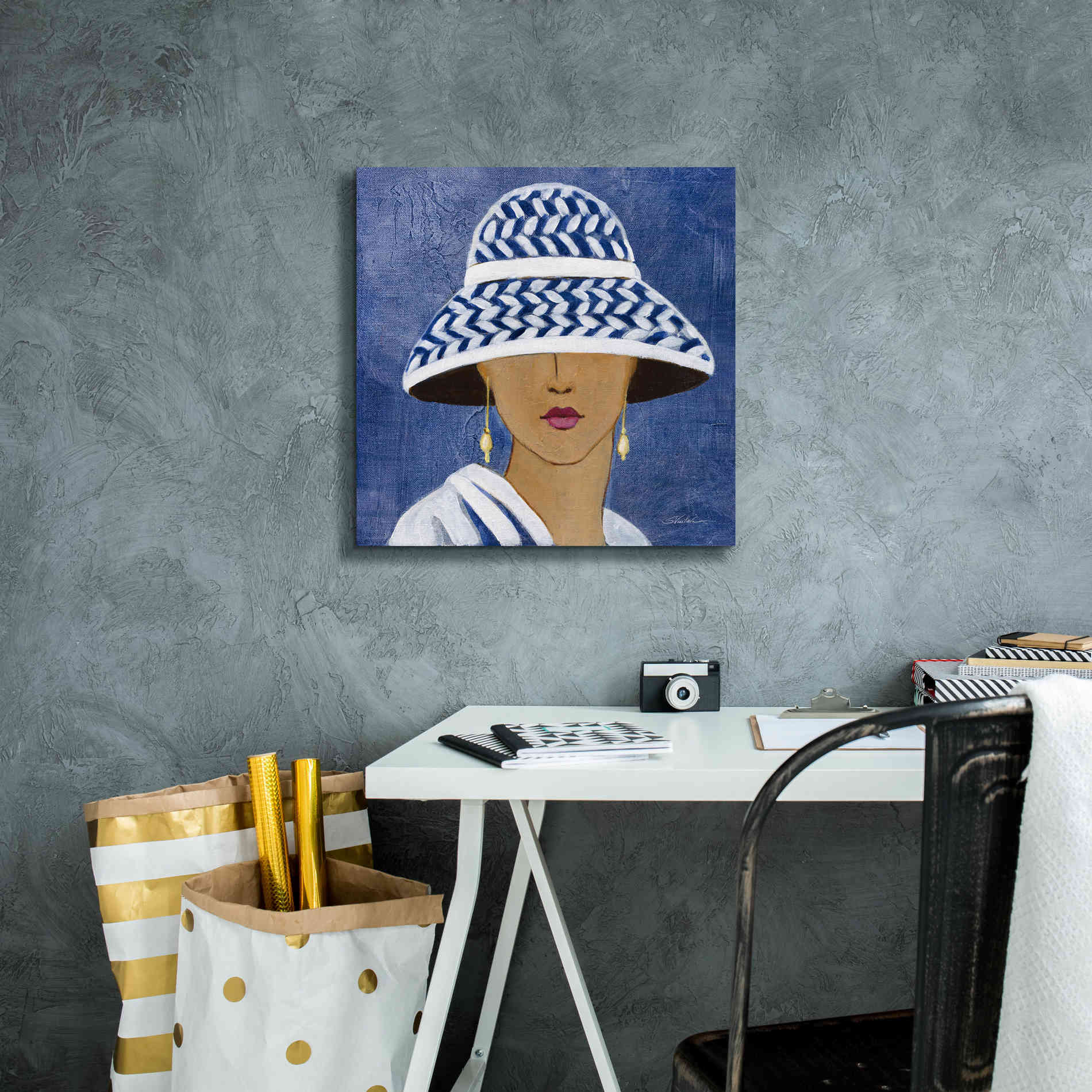 Epic Art 'Lady with Hat II' by Silvia Vassileva, Canvas Wall Art,18 x 18