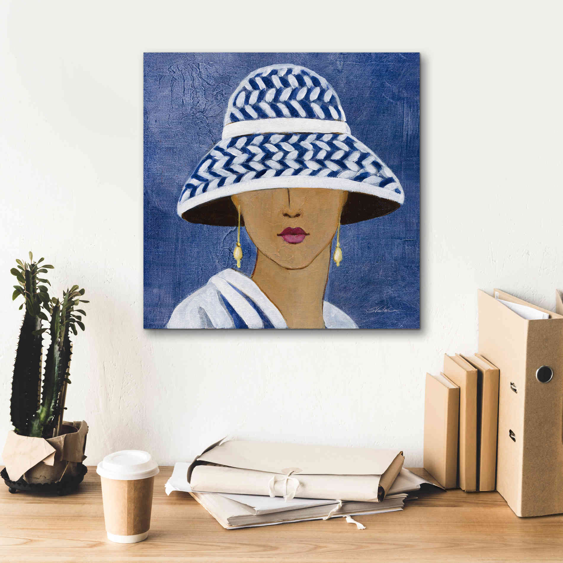 Epic Art 'Lady with Hat II' by Silvia Vassileva, Canvas Wall Art,18 x 18