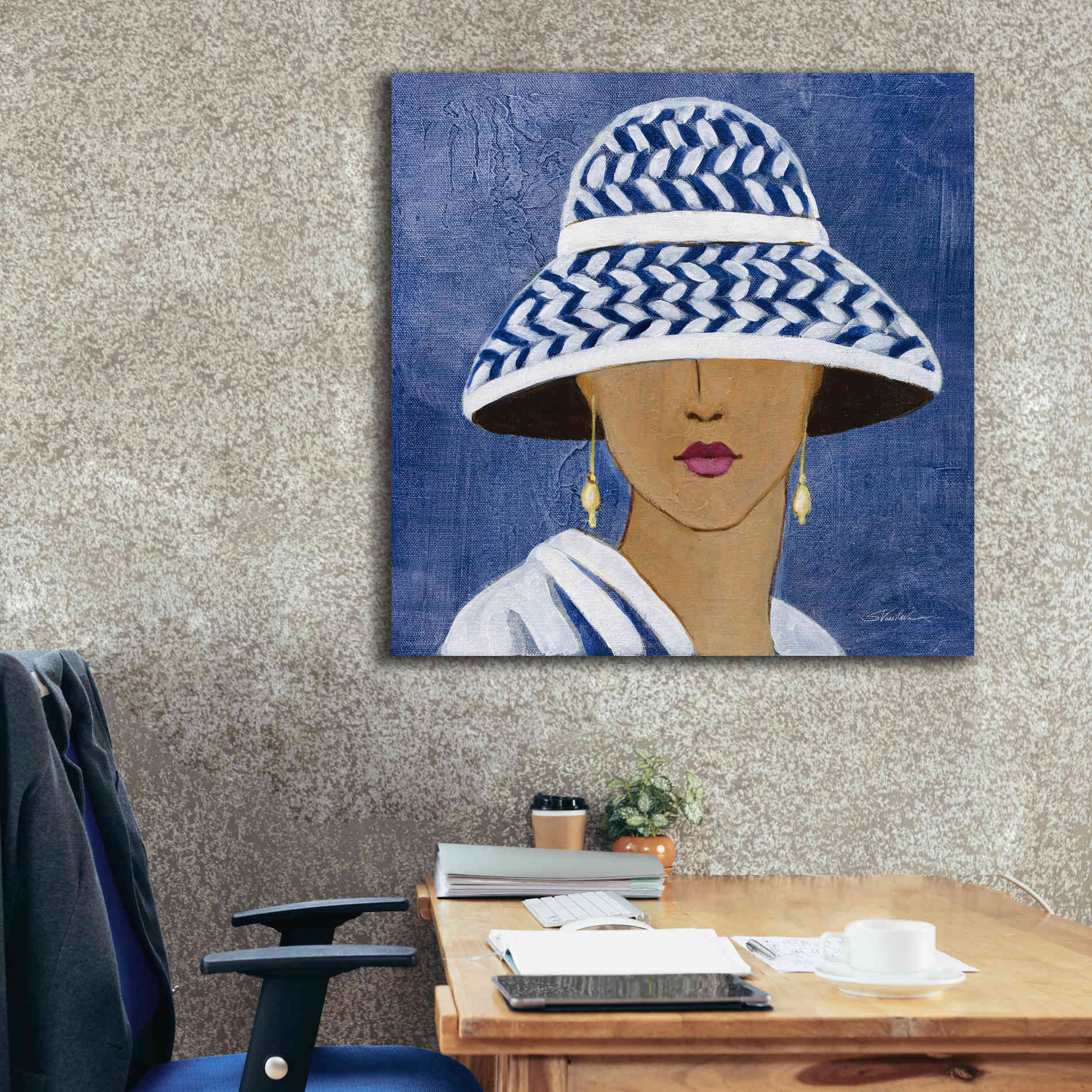 Epic Art 'Lady with Hat II' by Silvia Vassileva, Canvas Wall Art,37 x 37