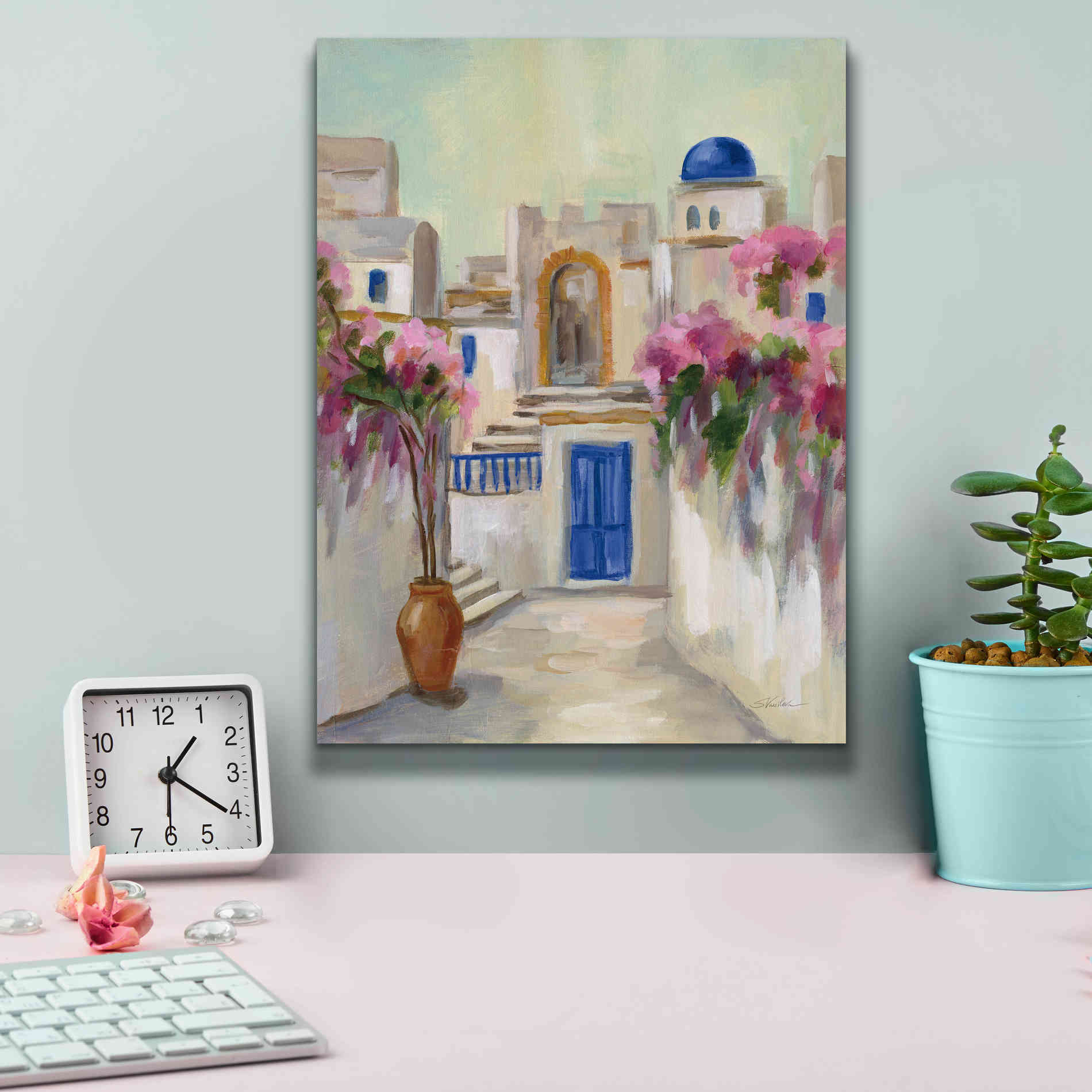 Epic Art &#39;Santorini Street II&#39; by Silvia Vassileva, Canvas Wall Art,12 x 16