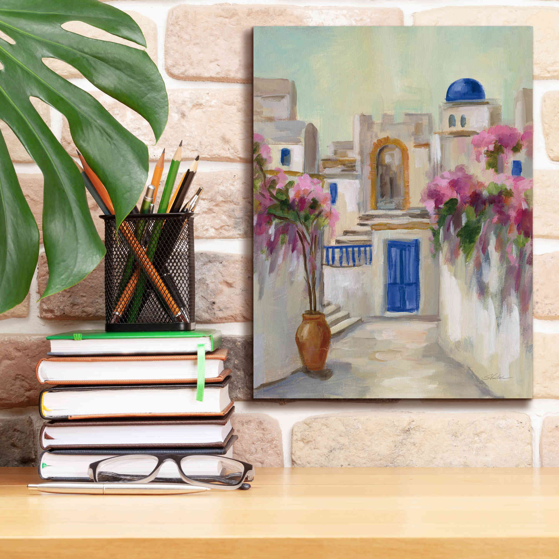 Epic Art &#39;Santorini Street II&#39; by Silvia Vassileva, Canvas Wall Art,12 x 16