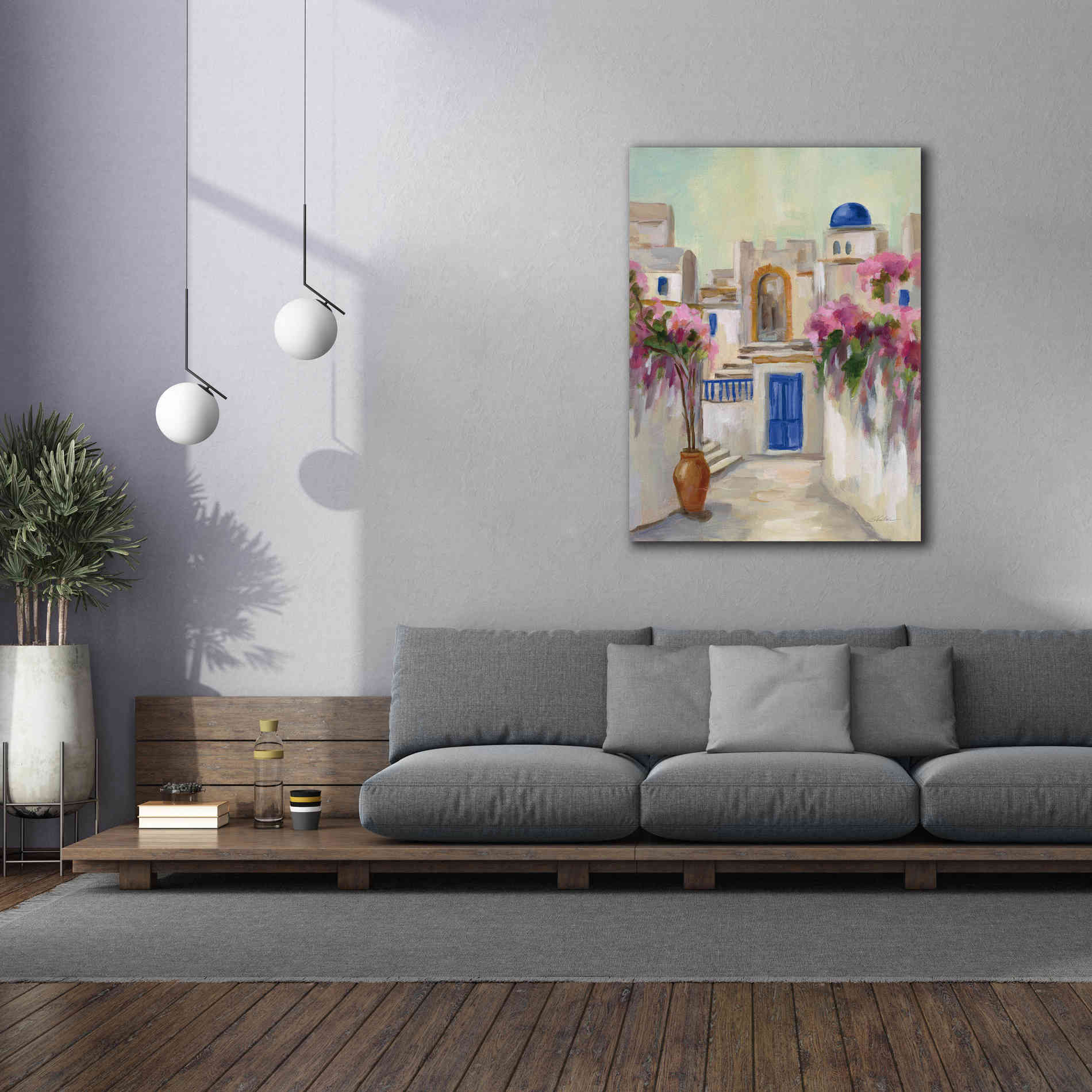 Epic Art &#39;Santorini Street II&#39; by Silvia Vassileva, Canvas Wall Art,40 x 54