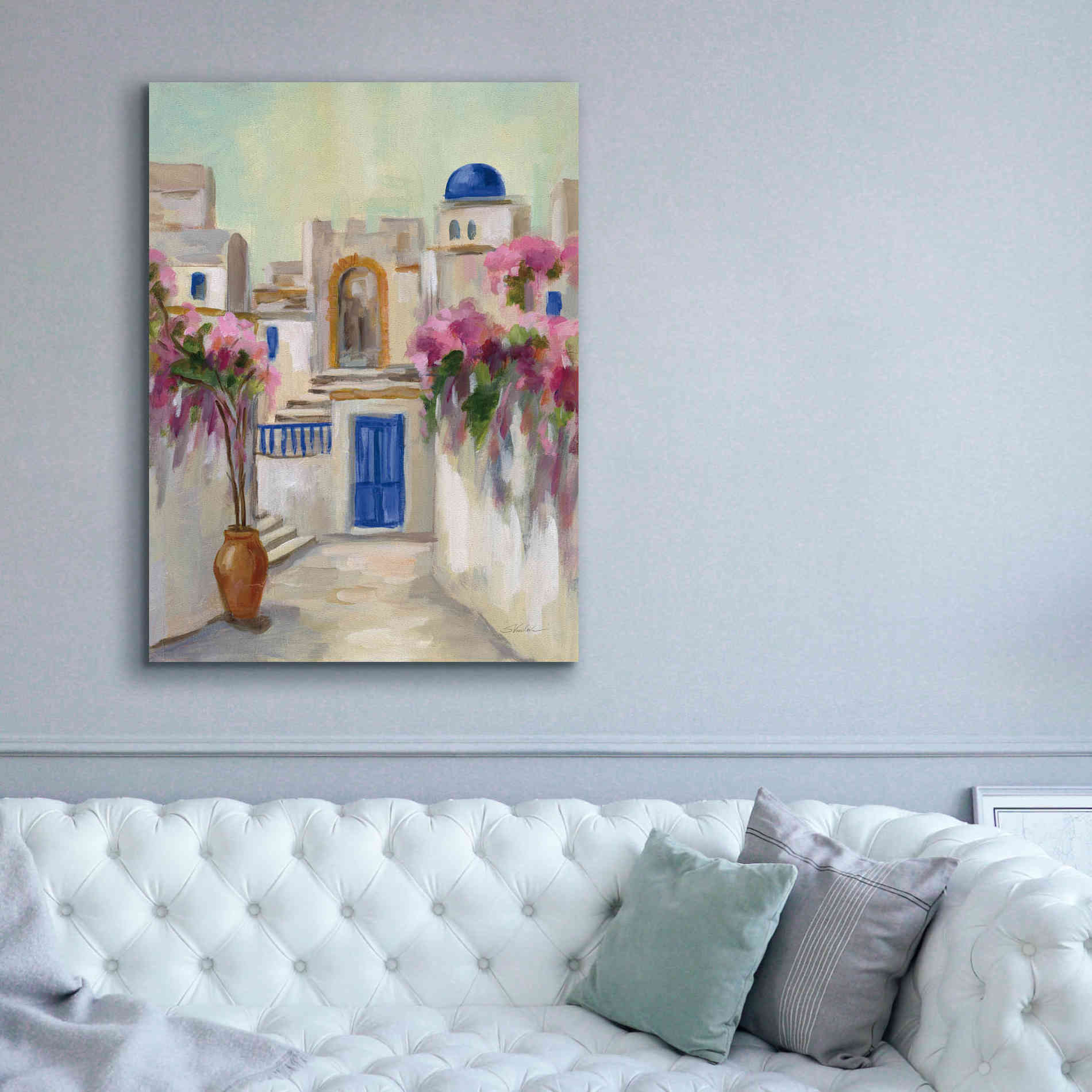 Epic Art &#39;Santorini Street II&#39; by Silvia Vassileva, Canvas Wall Art,40 x 54