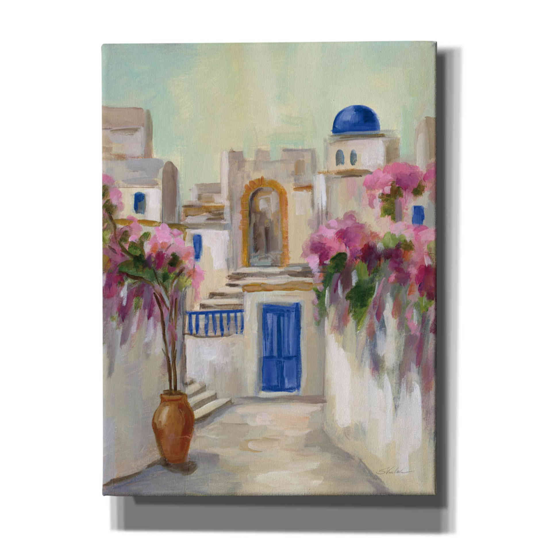 Epic Art &#39;Santorini Street II&#39; by Silvia Vassileva, Canvas Wall Art,12x16x1.1x0,20x24x1.1x0,26x30x1.74x0,40x54x1.74x0