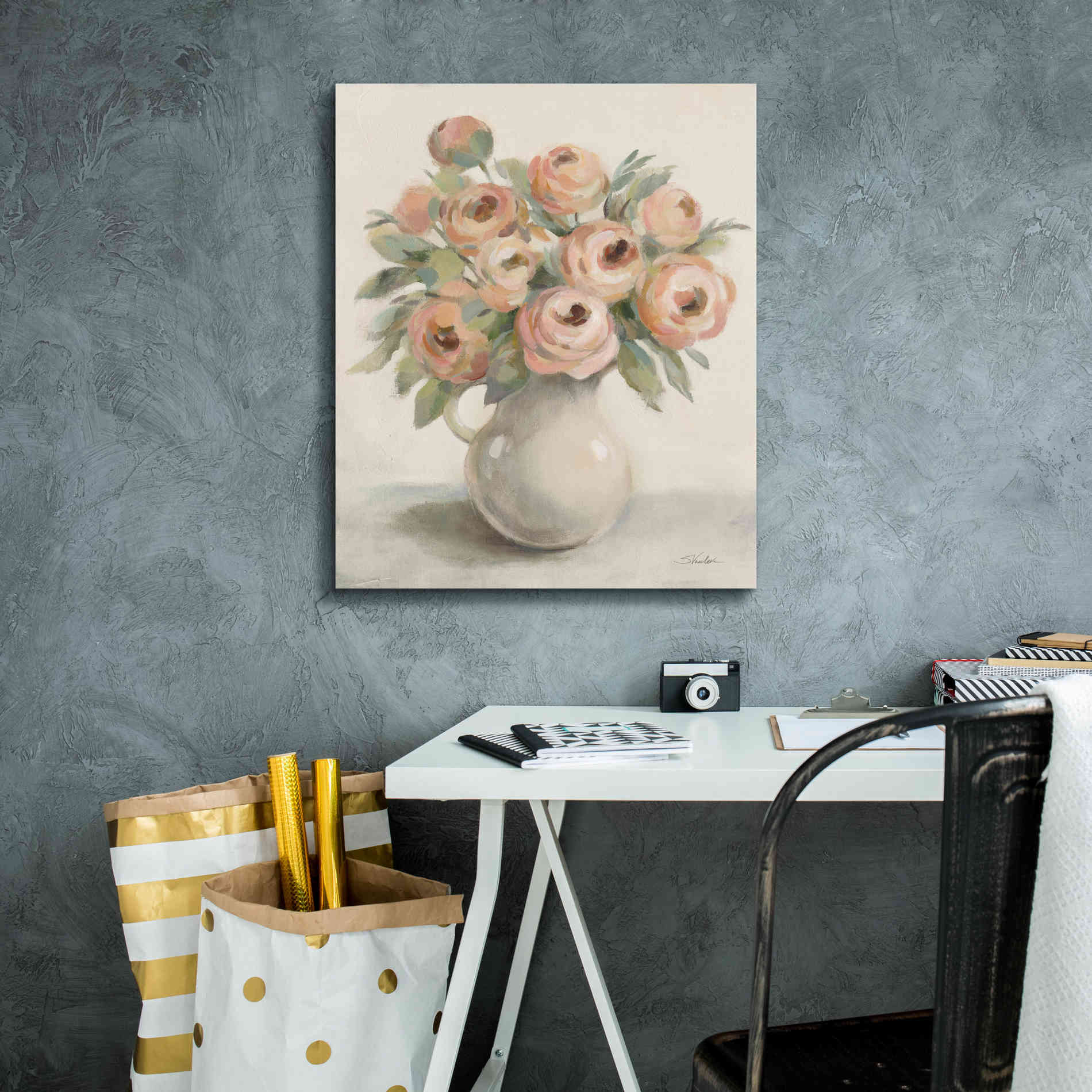 Epic Art 'Blush Flowers in a Jug' by Silvia Vassileva, Canvas Wall Art,20 x 24