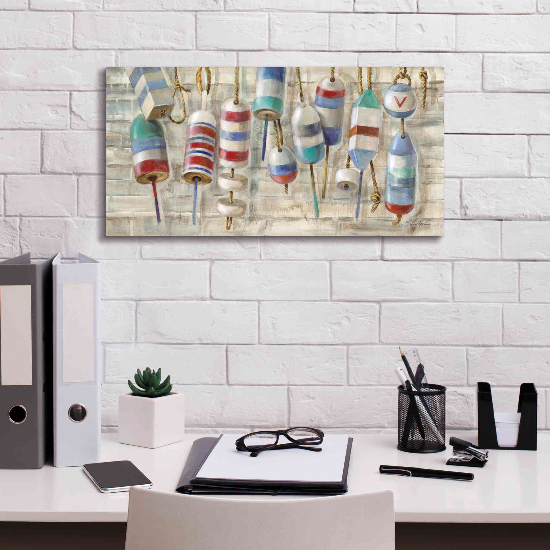 Epic Art 'Summer Buoys' by Silvia Vassileva, Canvas Wall Art,24 x 12