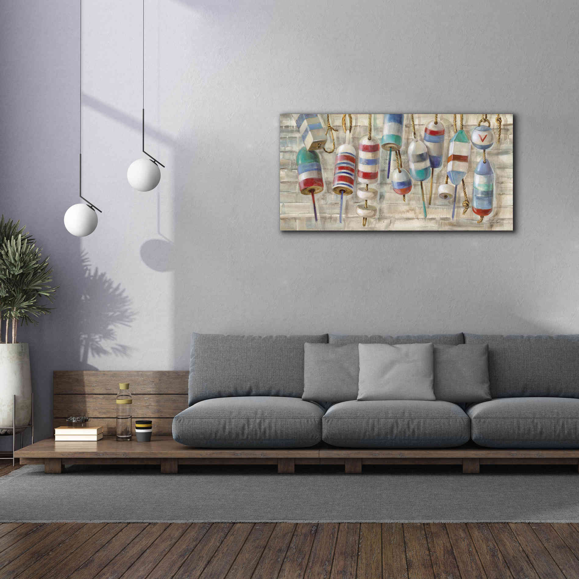 Epic Art 'Summer Buoys' by Silvia Vassileva, Canvas Wall Art,60 x 30