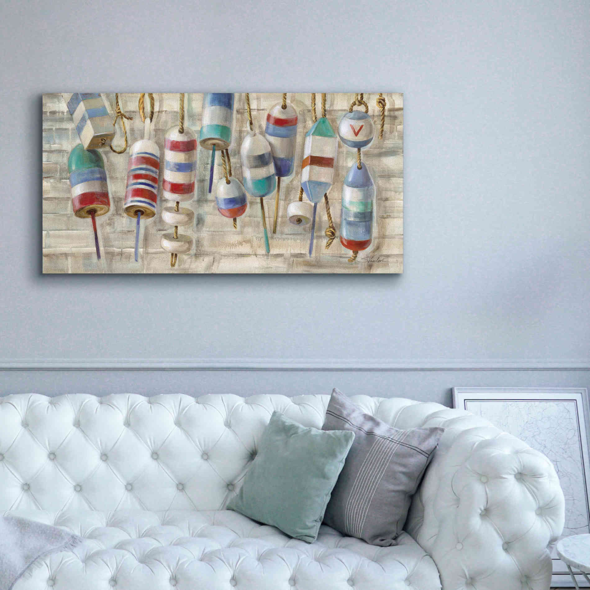 Epic Art 'Summer Buoys' by Silvia Vassileva, Canvas Wall Art,60 x 30