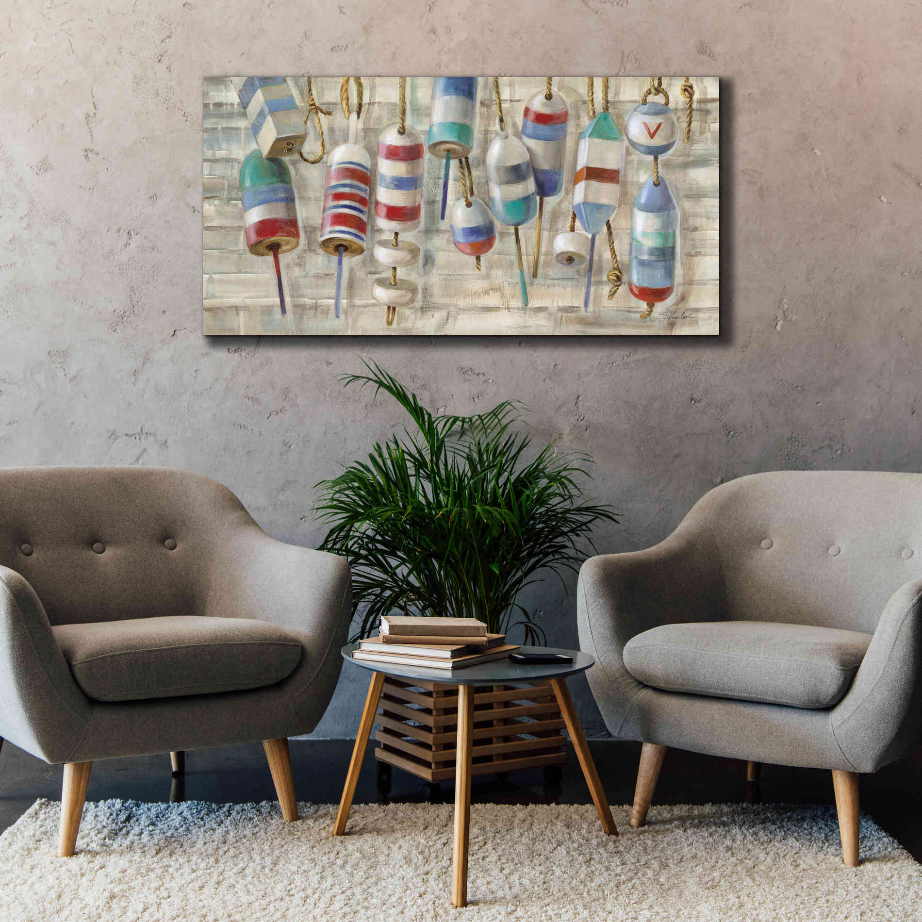 Epic Art 'Summer Buoys' by Silvia Vassileva, Canvas Wall Art,60 x 30