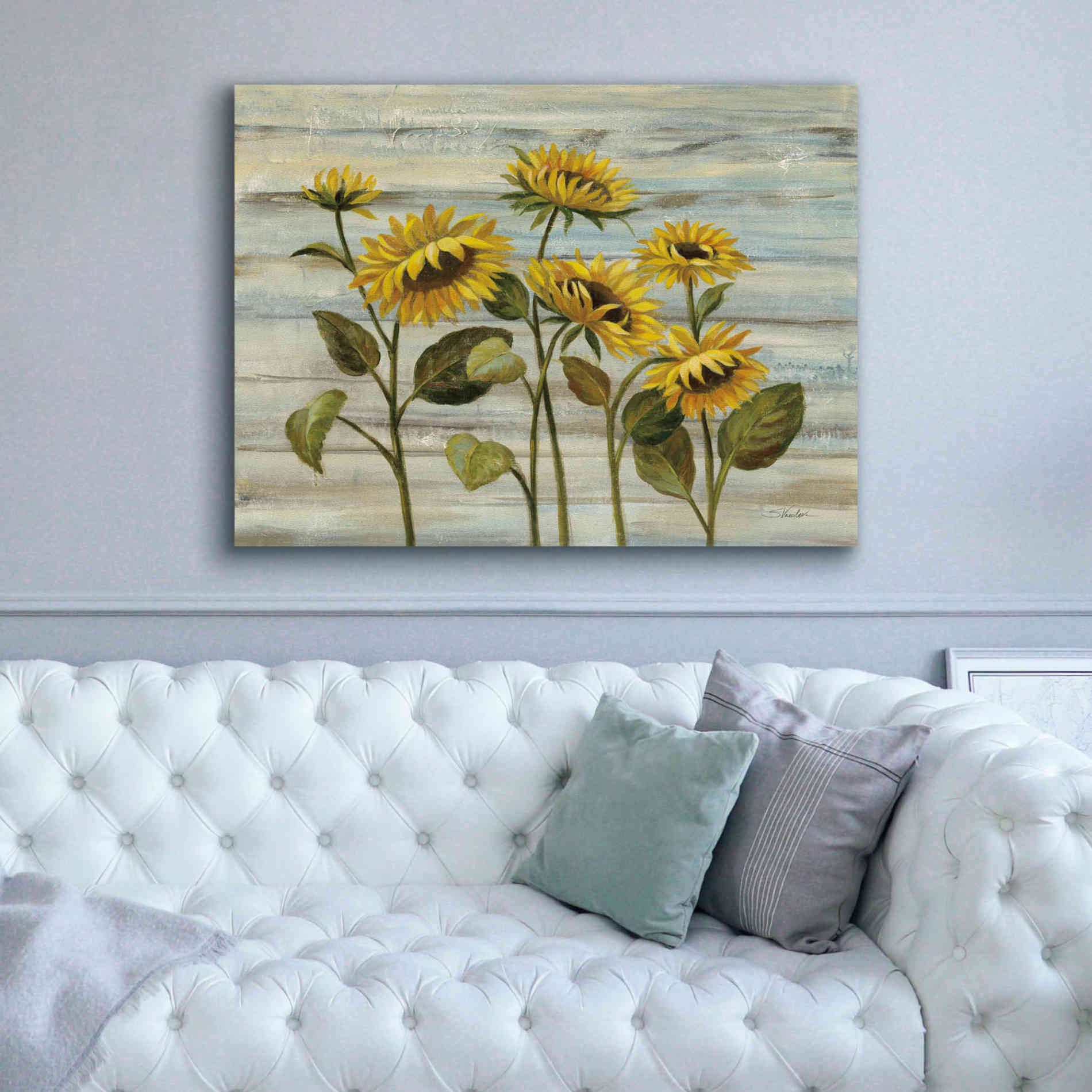 Epic Art 'Cottage Sunflowers' by Silvia Vassileva, Canvas Wall Art,54 x 40