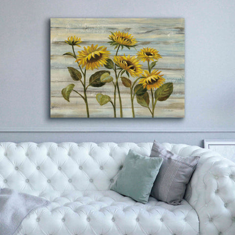 Image of Epic Art 'Cottage Sunflowers' by Silvia Vassileva, Canvas Wall Art,54 x 40