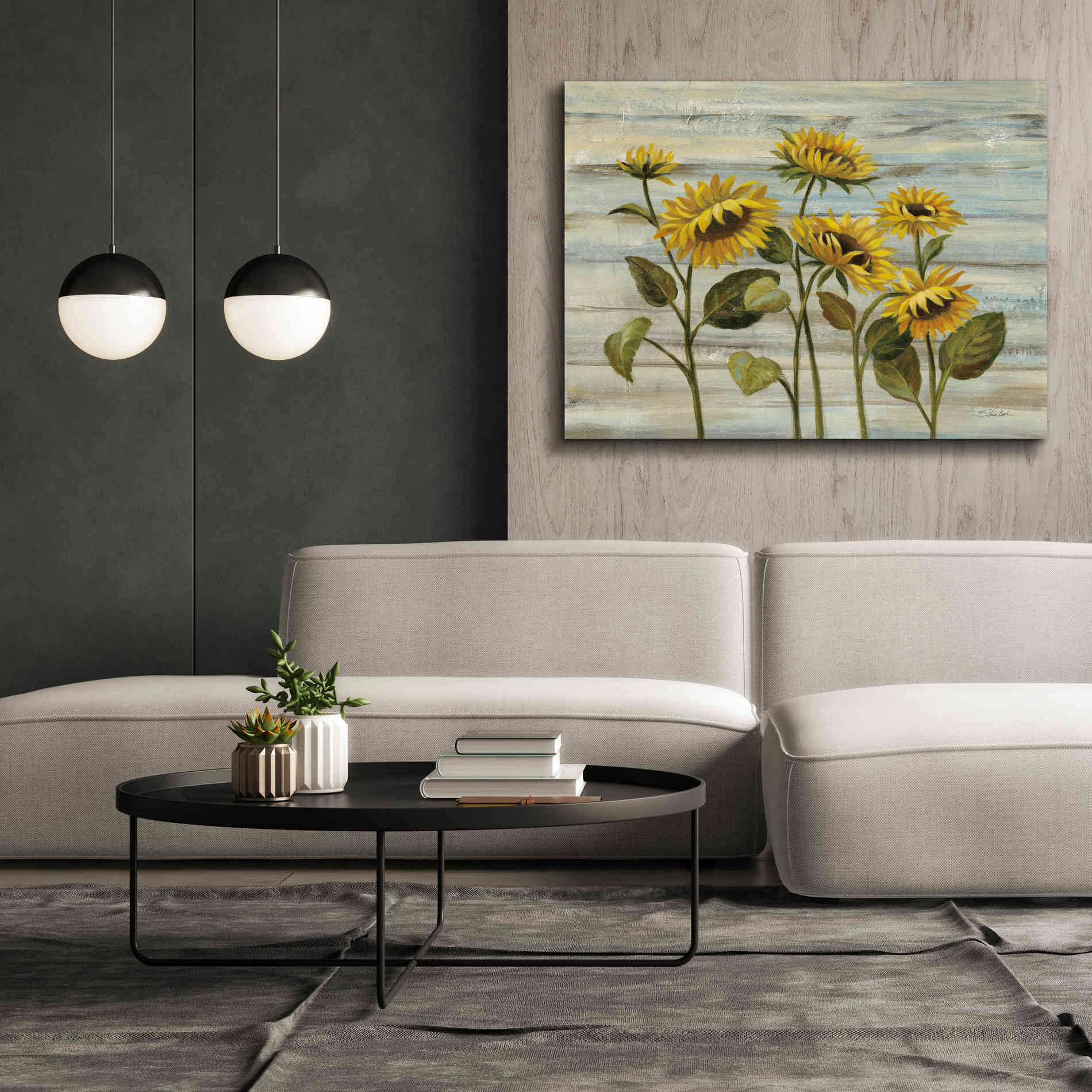 Epic Art 'Cottage Sunflowers' by Silvia Vassileva, Canvas Wall Art,54 x 40