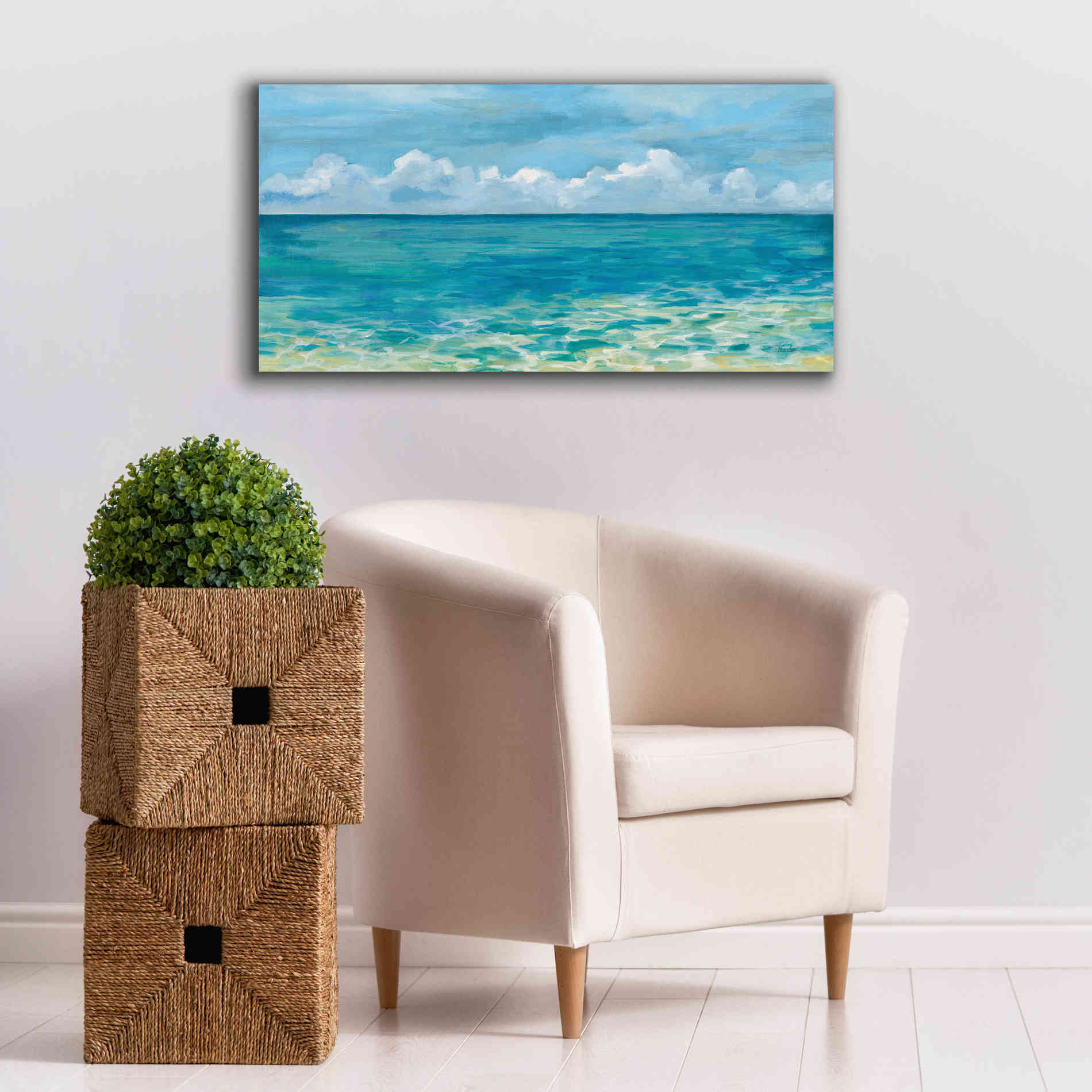 Epic Art 'Caribbean Sea Reflections' by Silvia Vassileva, Canvas Wall Art,40 x 20