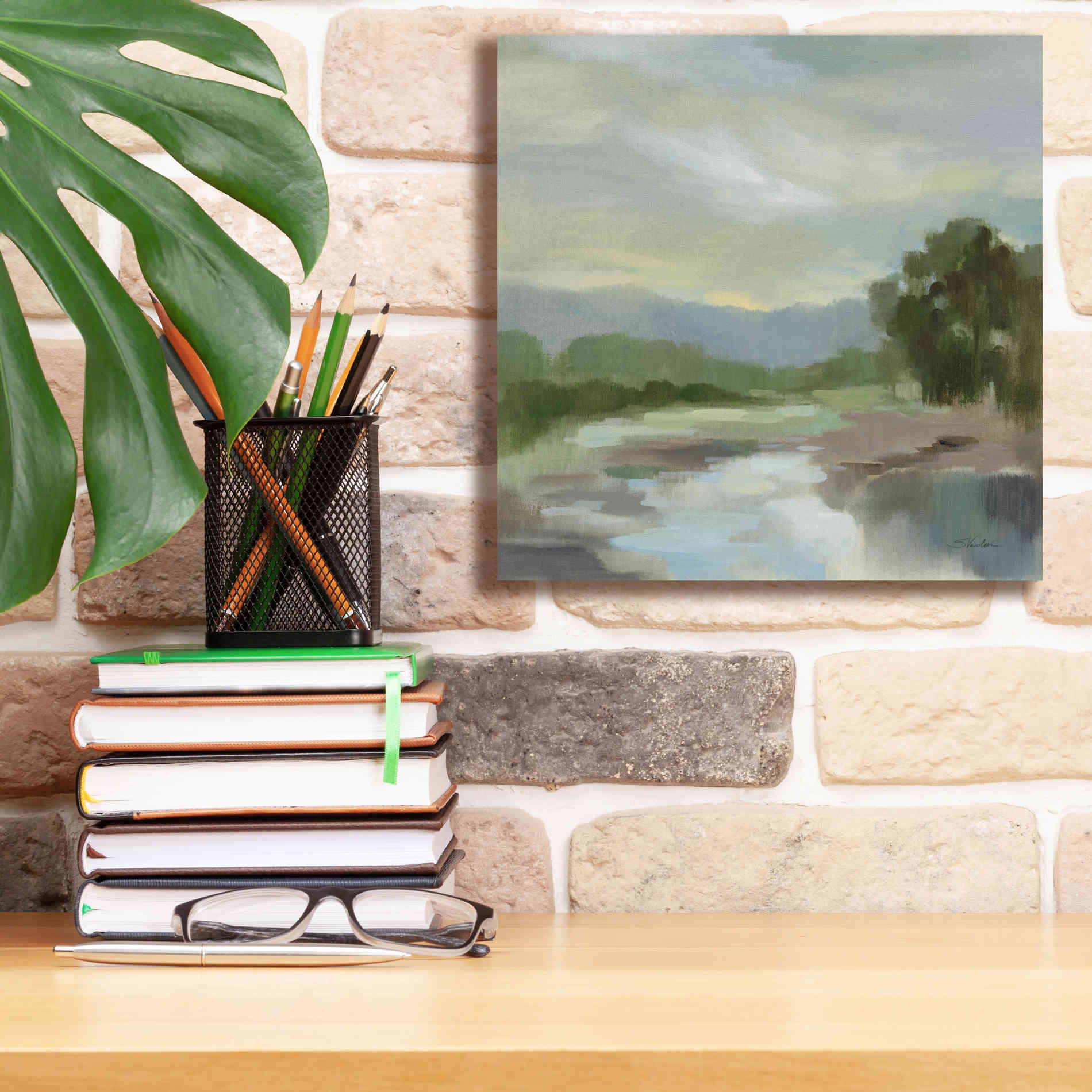 Epic Art 'Sage Lake' by Silvia Vassileva, Canvas Wall Art,12 x 12