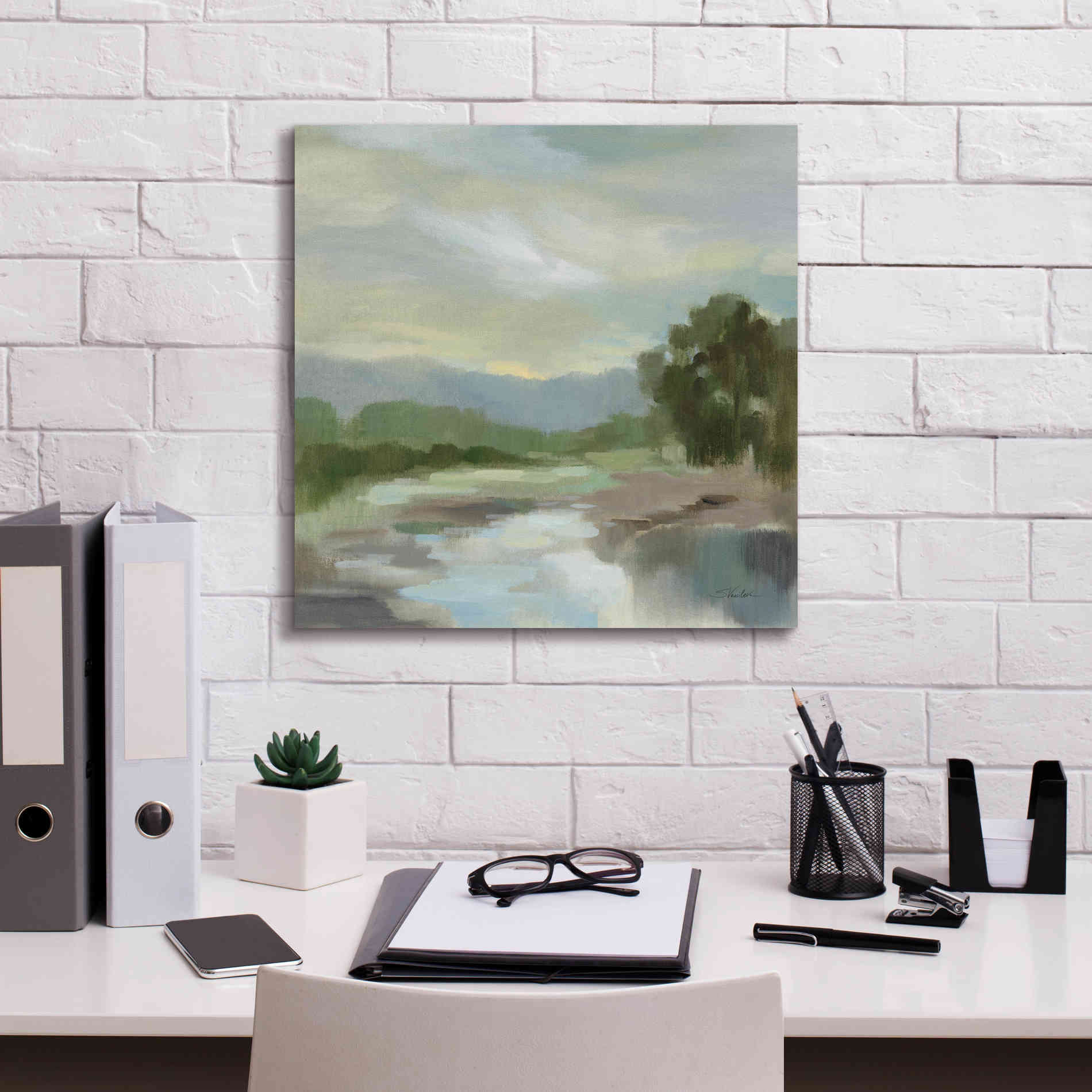 Epic Art 'Sage Lake' by Silvia Vassileva, Canvas Wall Art,18 x 18