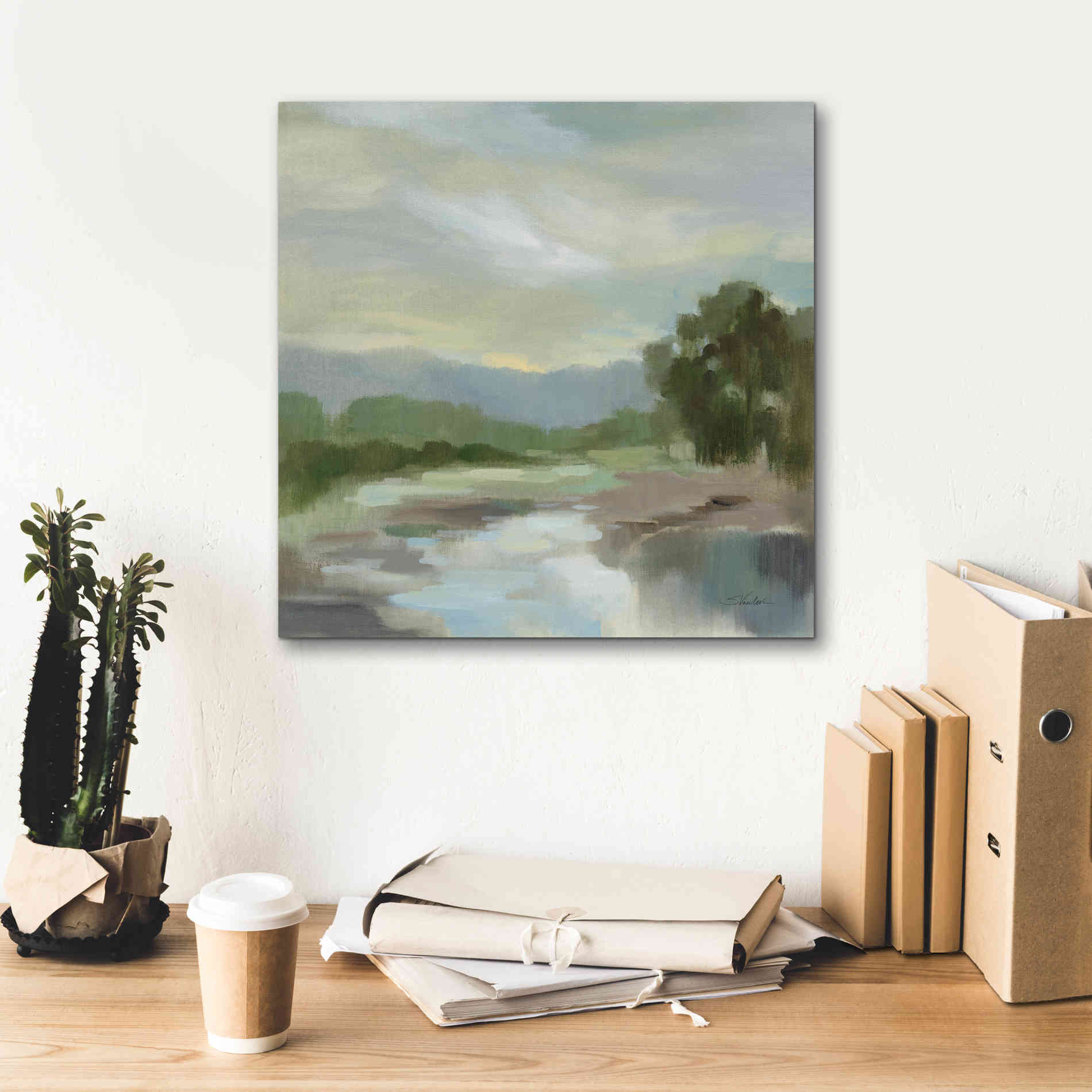 Epic Art 'Sage Lake' by Silvia Vassileva, Canvas Wall Art,18 x 18