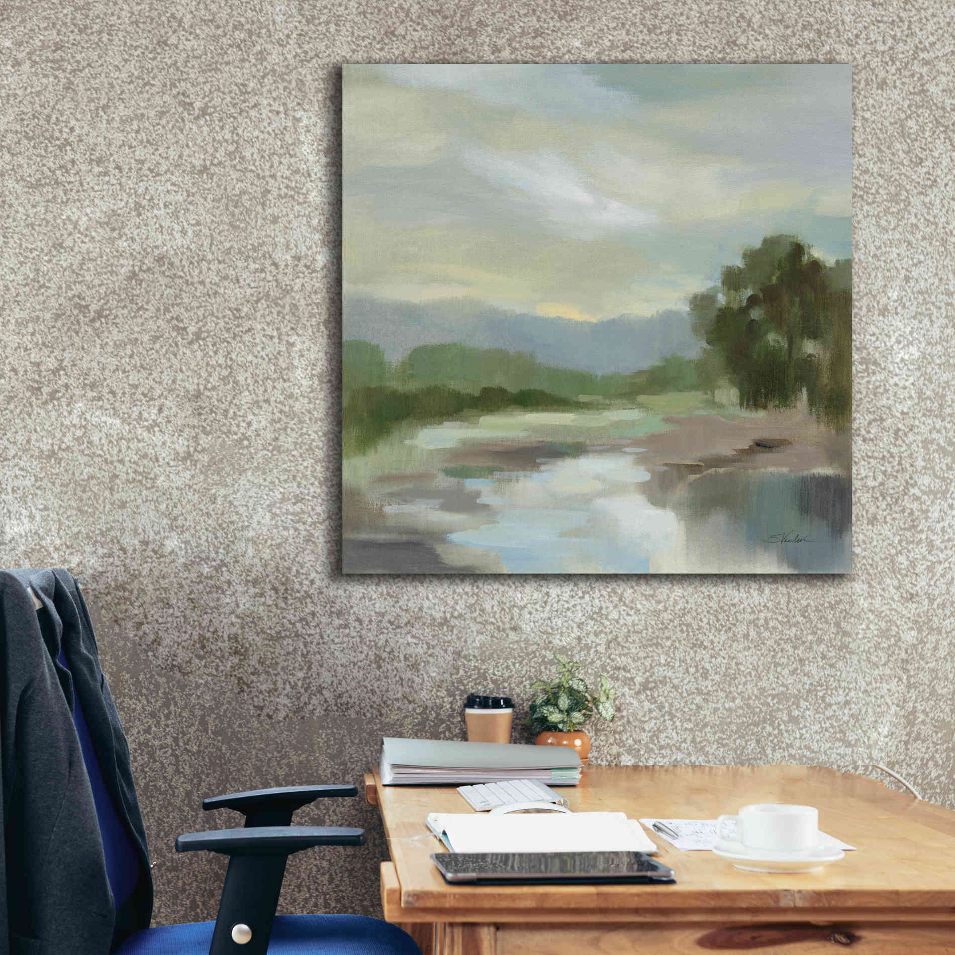 Epic Art 'Sage Lake' by Silvia Vassileva, Canvas Wall Art,37 x 37