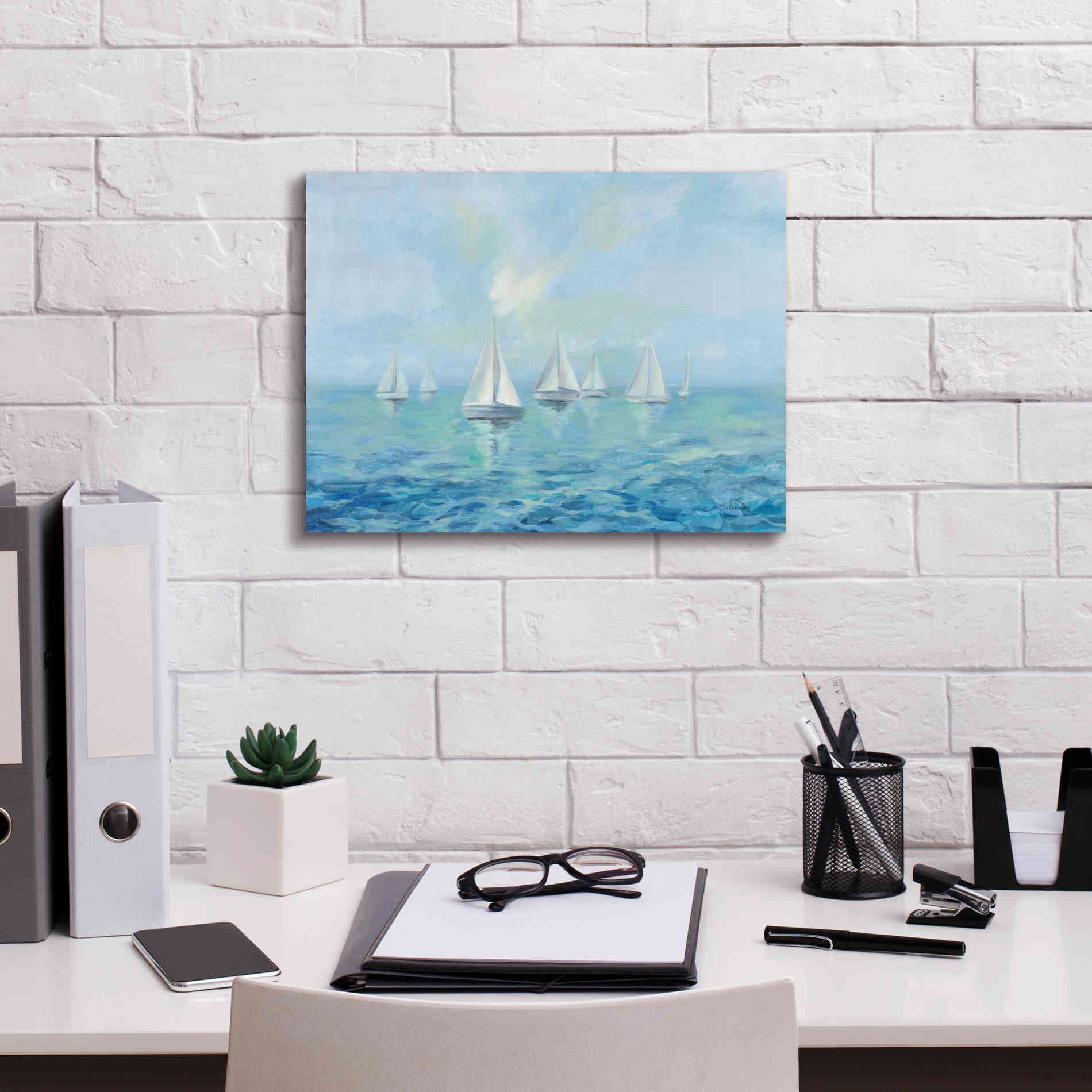 Epic Art 'Boats in the Haze' by Silvia Vassileva, Canvas Wall Art,16 x 12