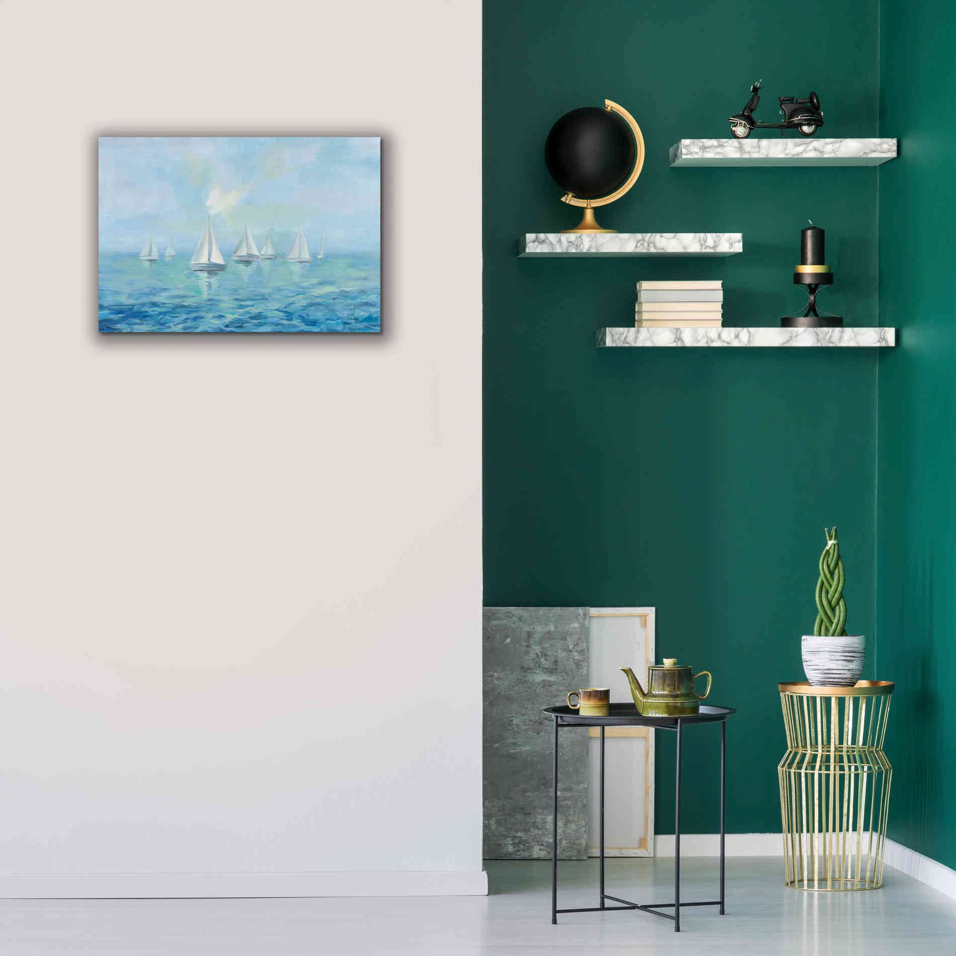 Epic Art 'Boats in the Haze' by Silvia Vassileva, Canvas Wall Art,26 x 18