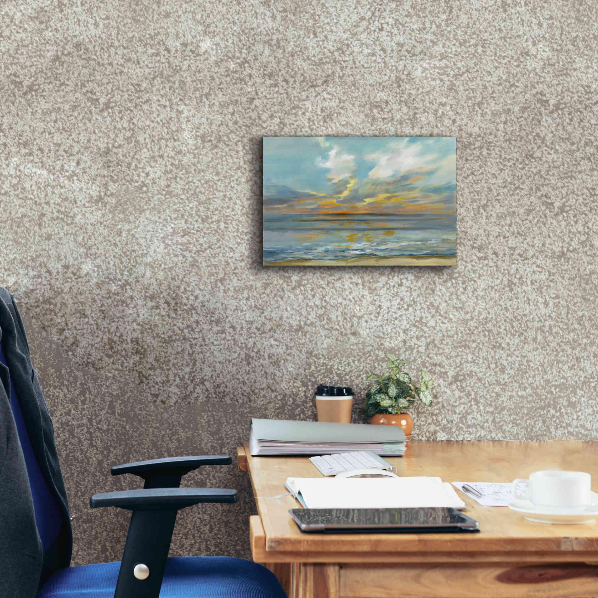 Epic Art 'Rhythmic Sunset Waves' by Silvia Vassileva, Canvas Wall Art,18 x 12