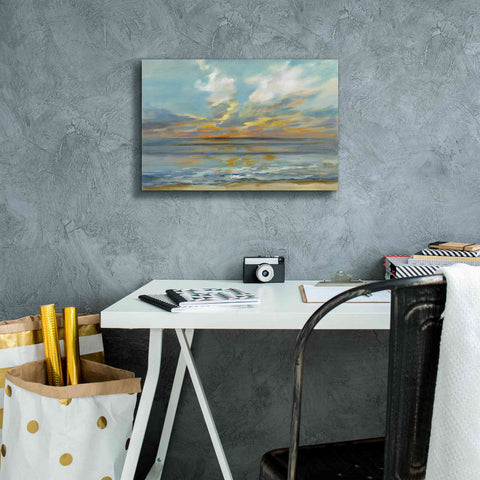 Image of Epic Art 'Rhythmic Sunset Waves' by Silvia Vassileva, Canvas Wall Art,18 x 12