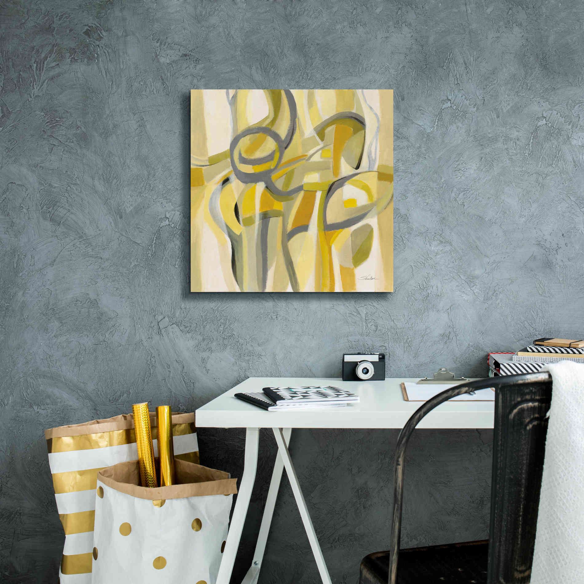 Epic Art 'Mid Mod Yellow' by Silvia Vassileva, Canvas Wall Art,18 x 18
