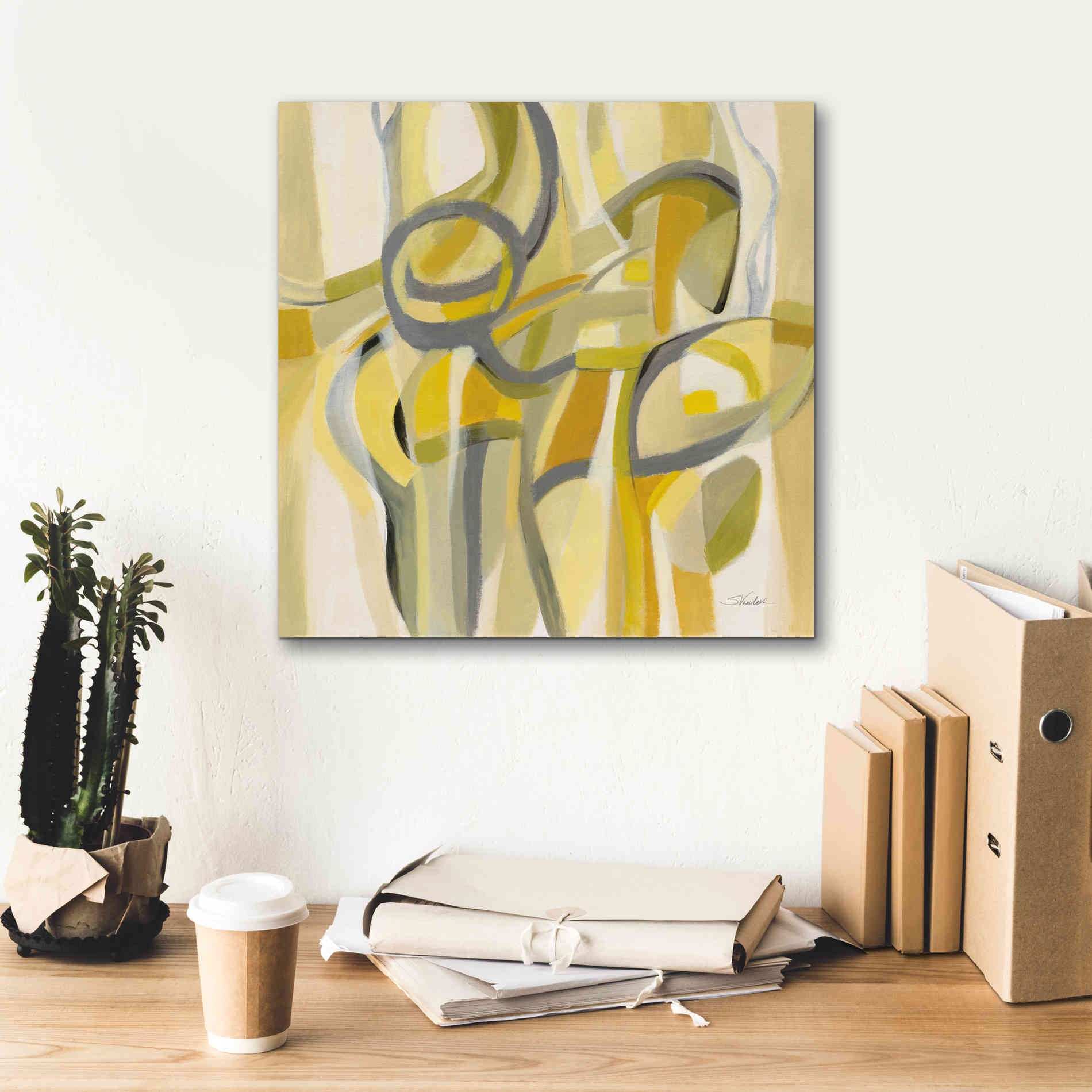 Epic Art 'Mid Mod Yellow' by Silvia Vassileva, Canvas Wall Art,18 x 18