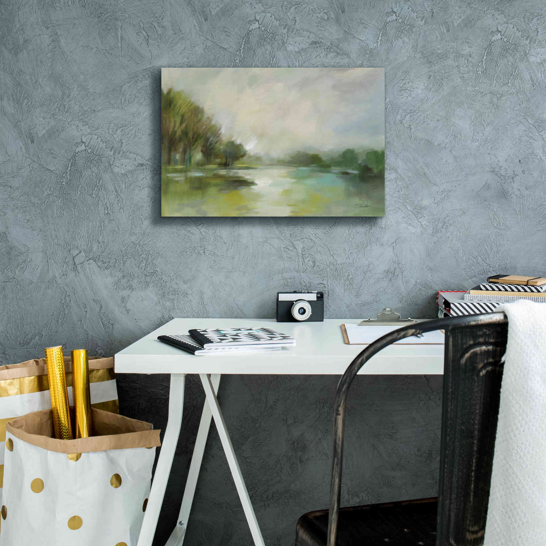 Epic Art 'Lakeside Fog' by Silvia Vassileva, Canvas Wall Art,18 x 12