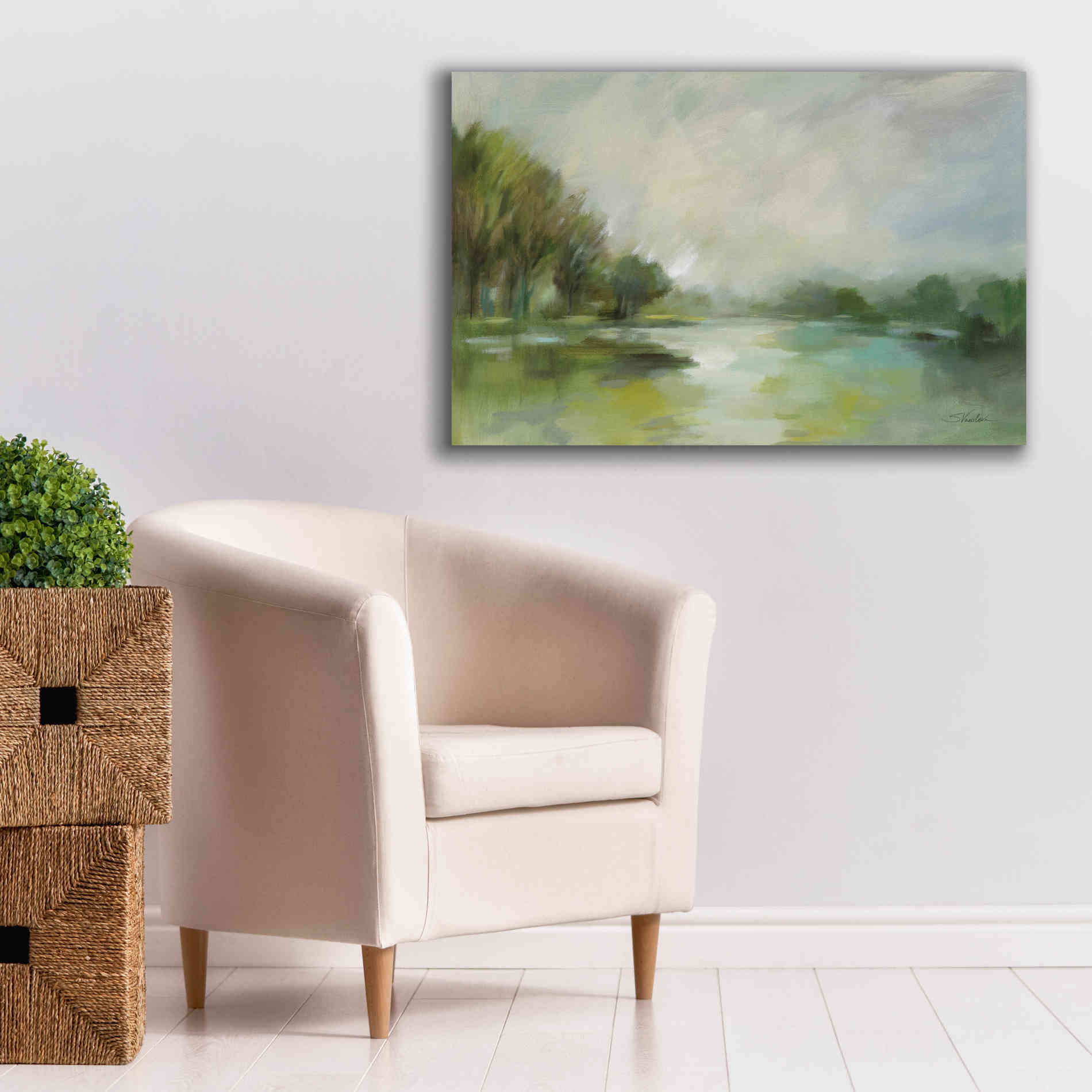 Epic Art 'Lakeside Fog' by Silvia Vassileva, Canvas Wall Art,40 x 26