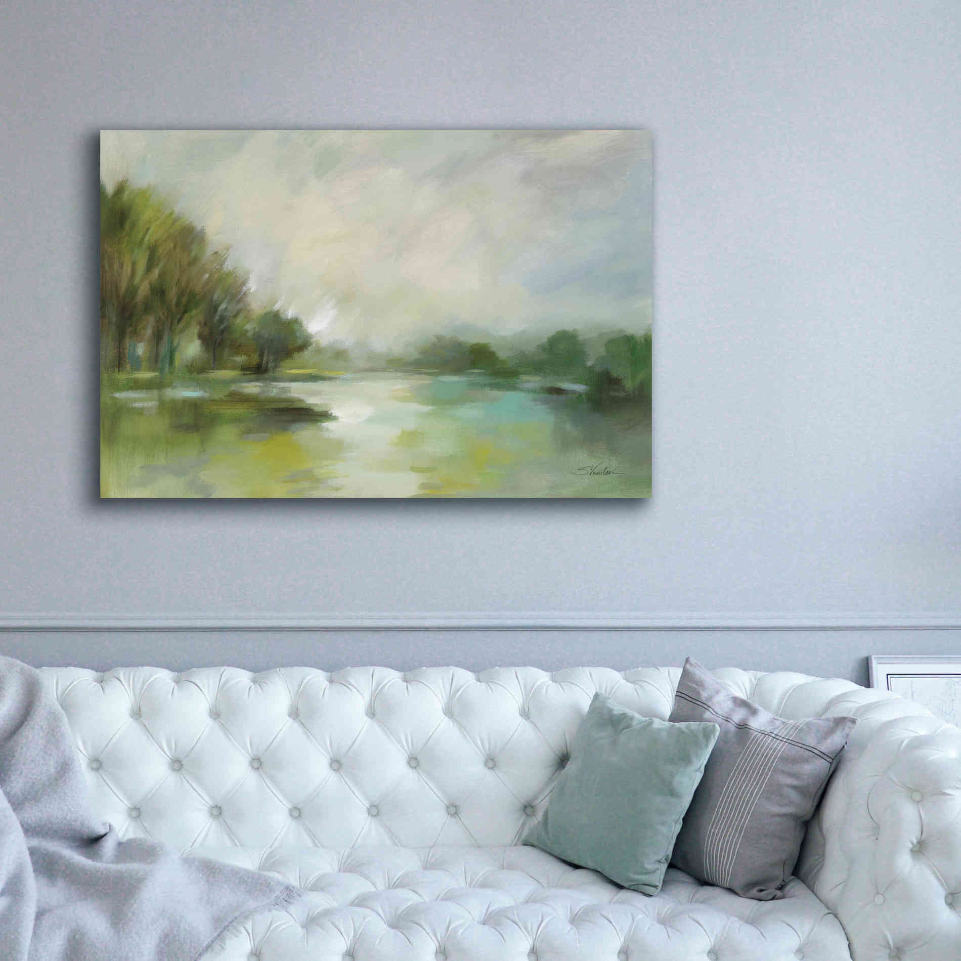Epic Art 'Lakeside Fog' by Silvia Vassileva, Canvas Wall Art,60 x 40