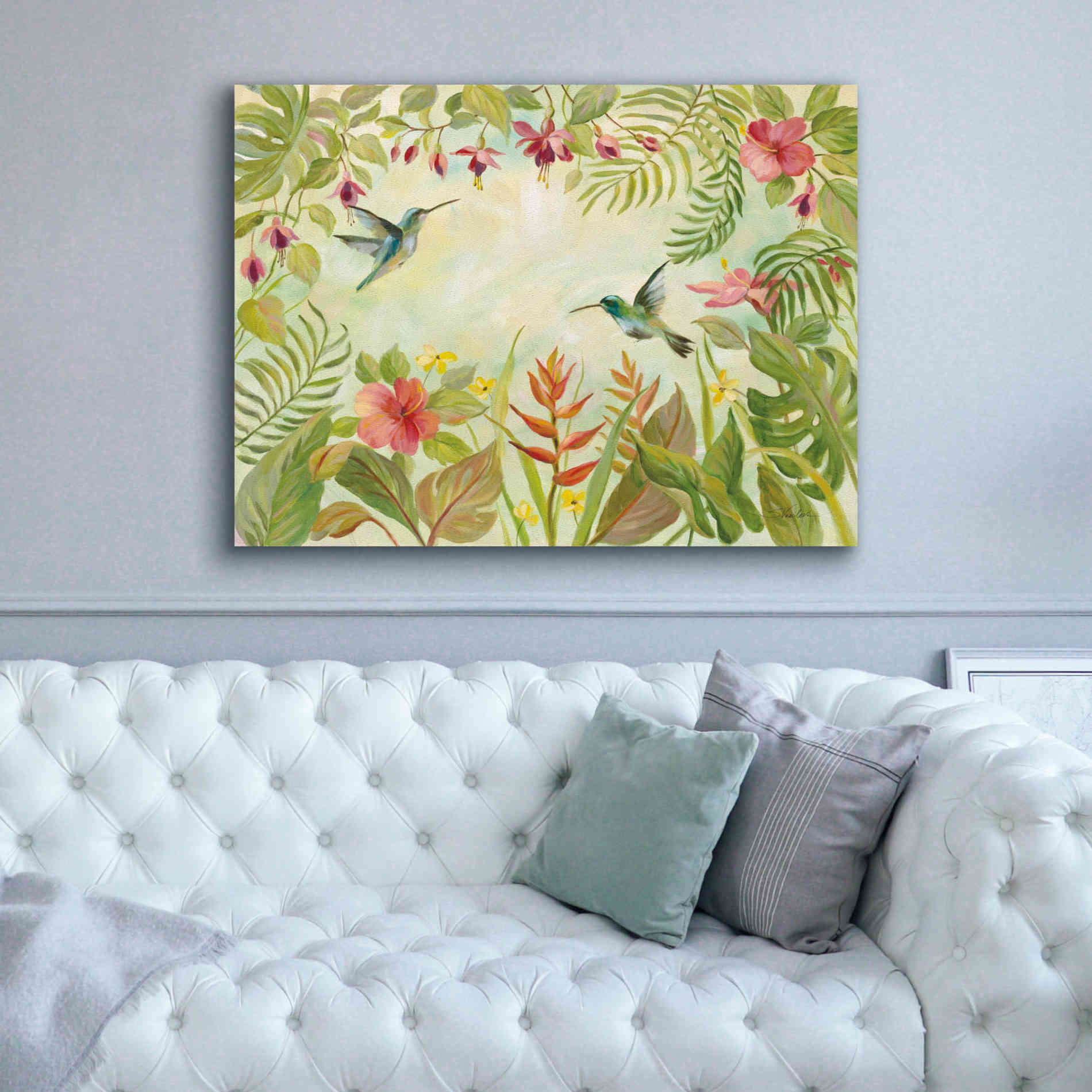 Epic Art 'Hummingbirds Song I' by Silvia Vassileva, Canvas Wall Art,54 x 40
