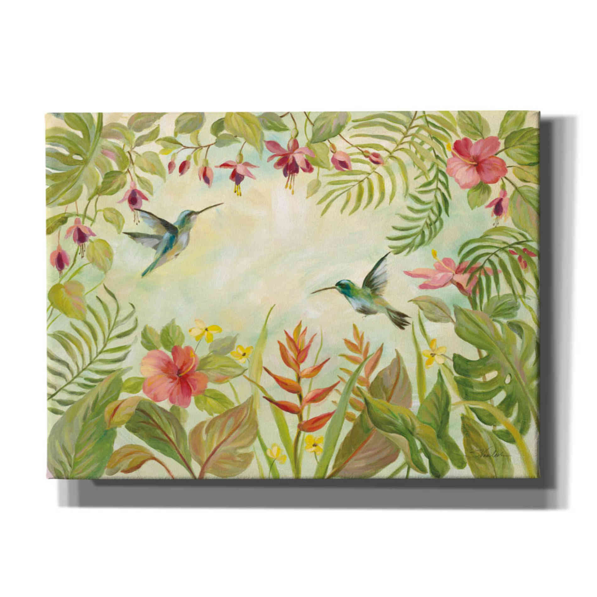 Epic Art 'Hummingbirds Song I' by Silvia Vassileva, Canvas Wall Art,16x12x1.1x0,26x18x1.1x0,34x26x1.74x0,54x40x1.74x0