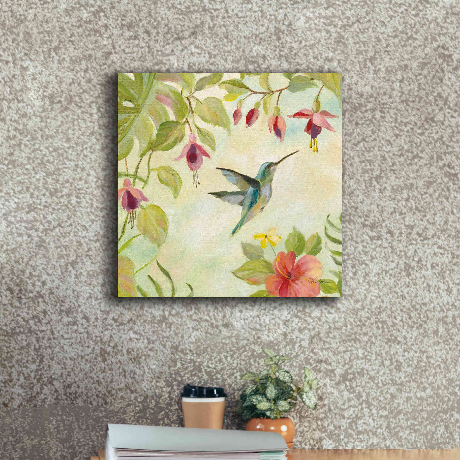 Epic Art 'Hummingbirds Song II' by Silvia Vassileva, Canvas Wall Art,18 x 18