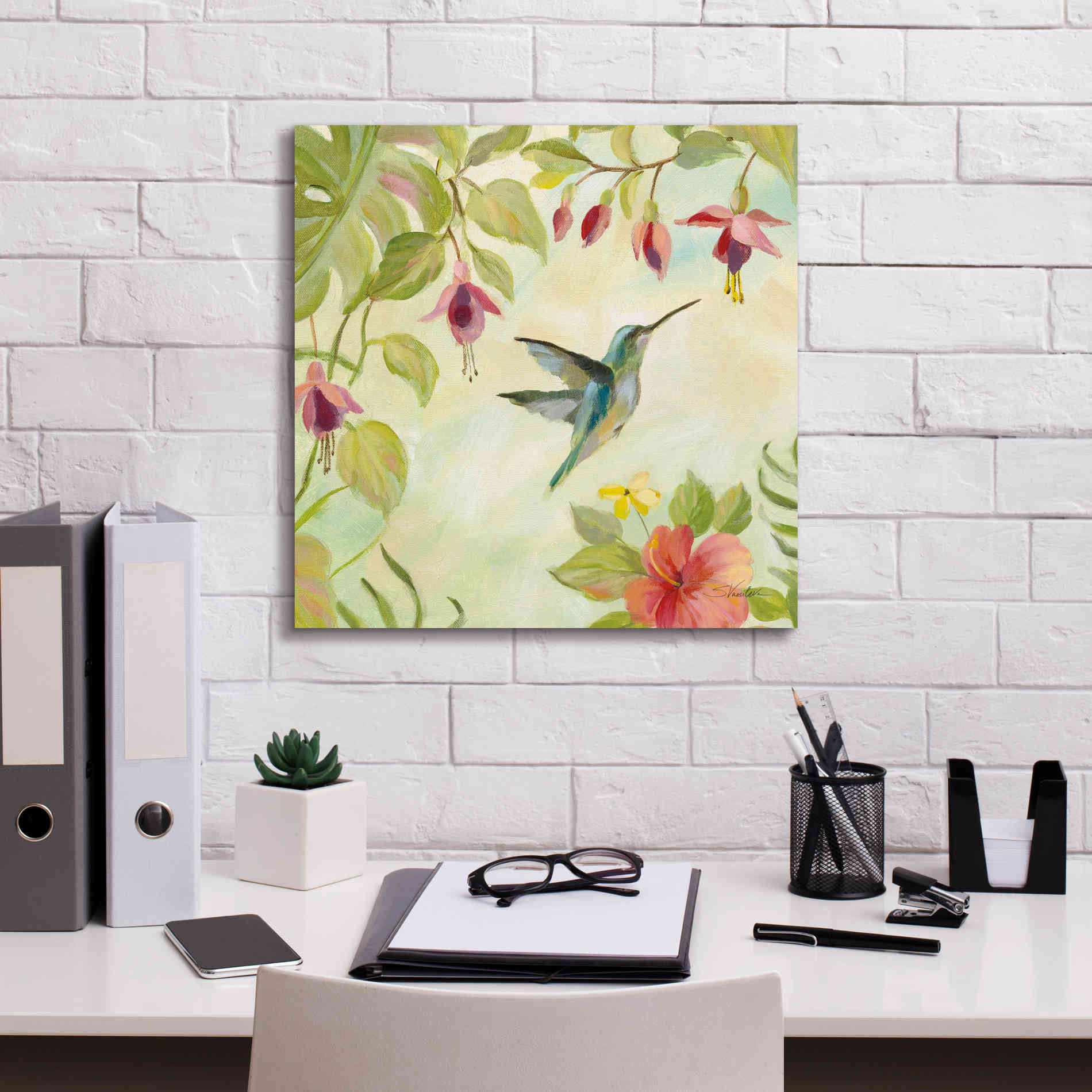 Epic Art 'Hummingbirds Song II' by Silvia Vassileva, Canvas Wall Art,18 x 18