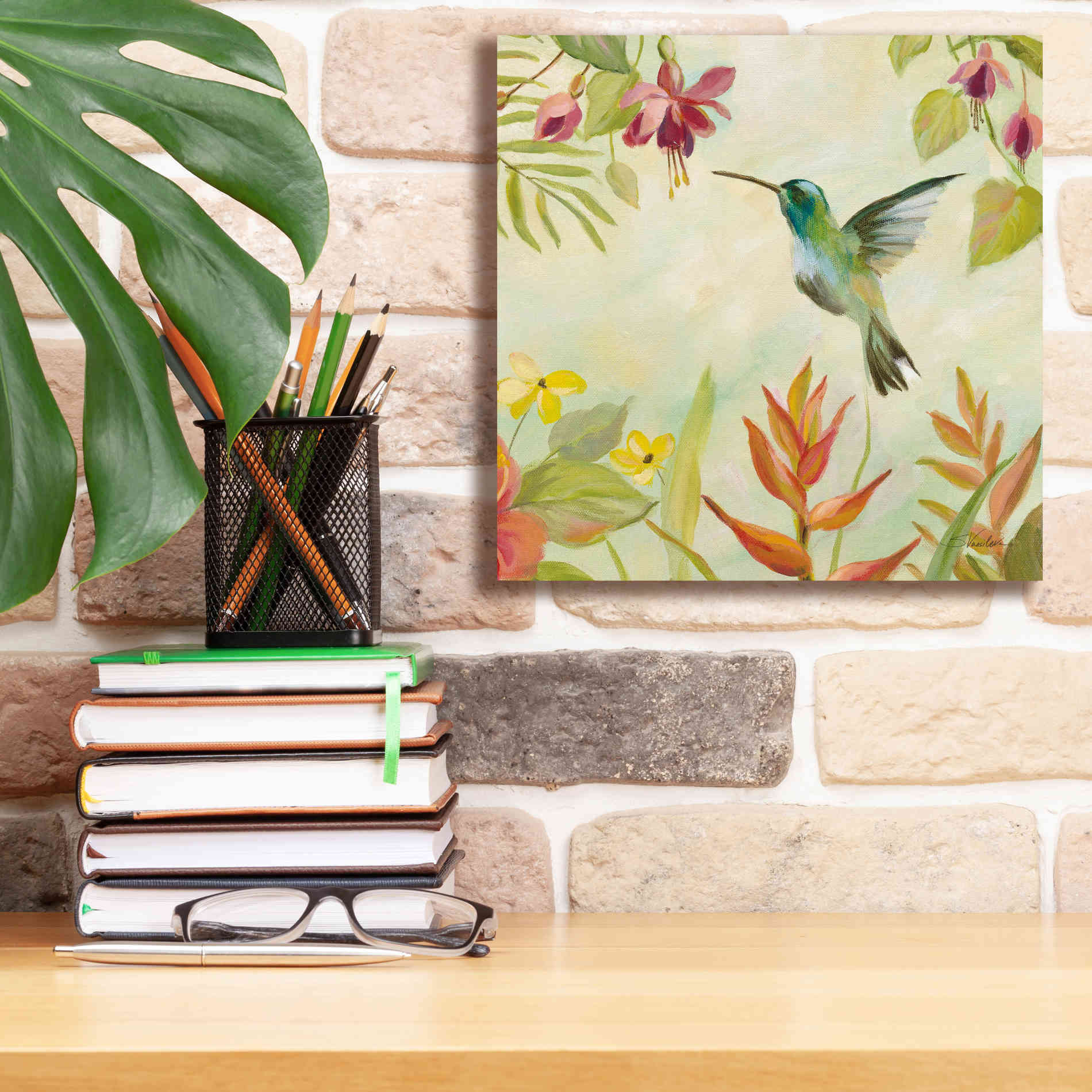 Epic Art 'Hummingbirds Song III' by Silvia Vassileva, Canvas Wall Art,12 x 12