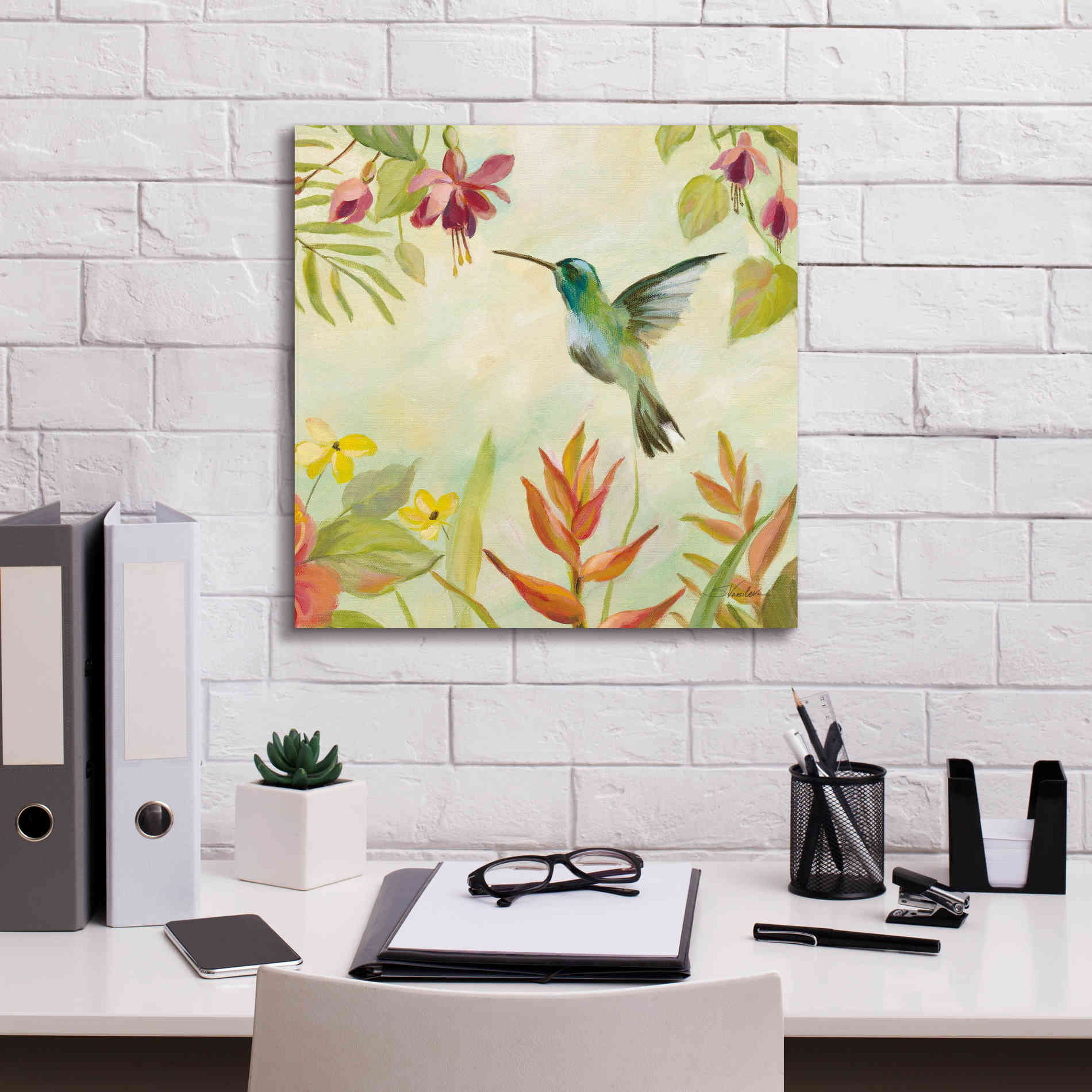 Epic Art 'Hummingbirds Song III' by Silvia Vassileva, Canvas Wall Art,18 x 18