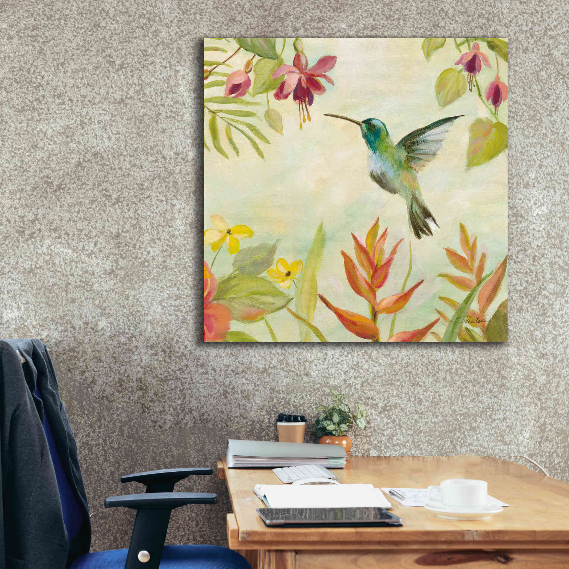 Epic Art 'Hummingbirds Song III' by Silvia Vassileva, Canvas Wall Art,37 x 37