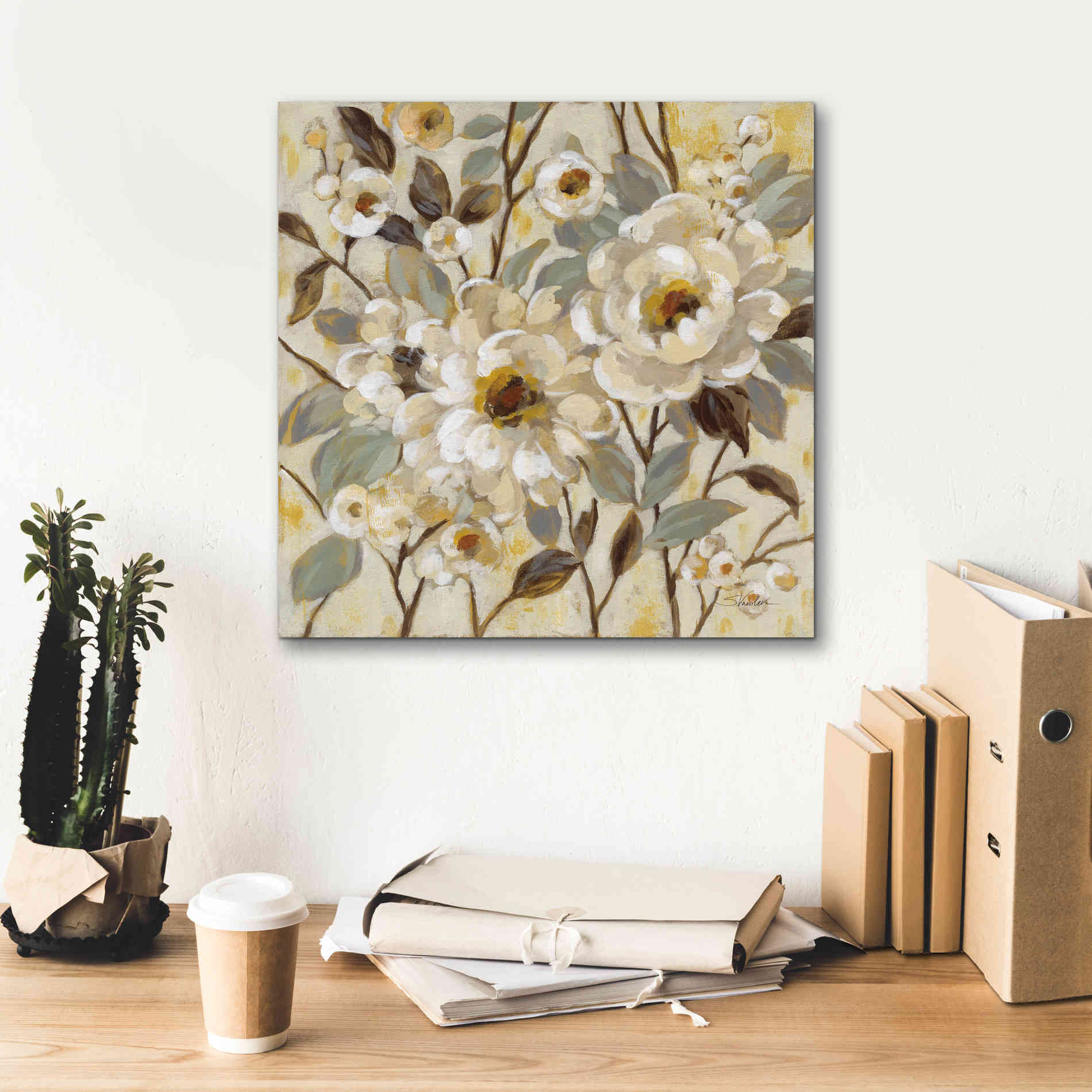 'Golden Nature' by Silvia Vassileva, Canvas Wall Art,18 x 18
