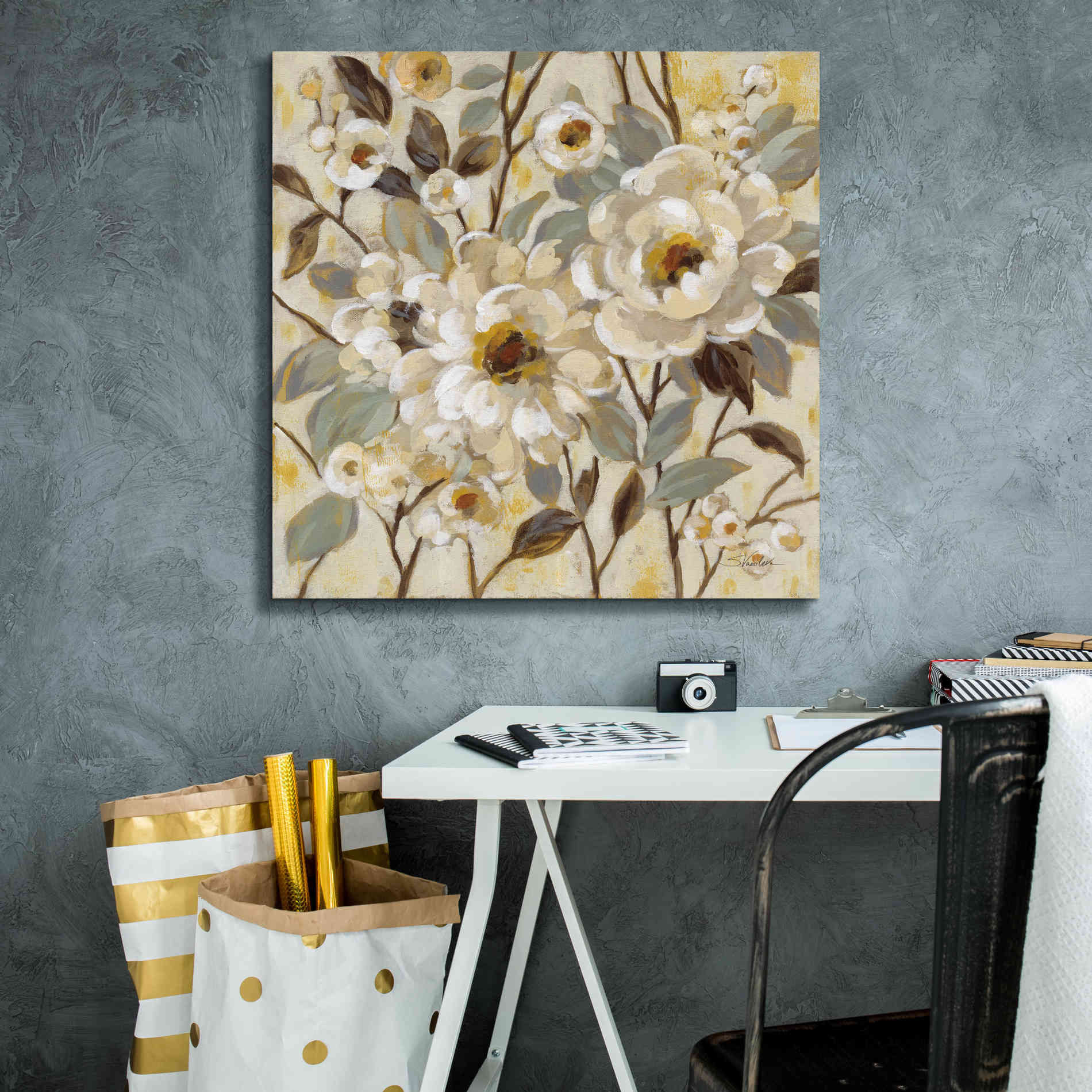 'Golden Nature' by Silvia Vassileva, Canvas Wall Art,26 x 26