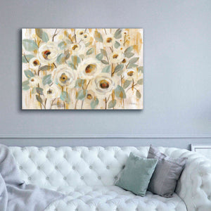 'White Gold and Sage Floral' by Silvia Vassileva, Canvas Wall Art,60 x 40