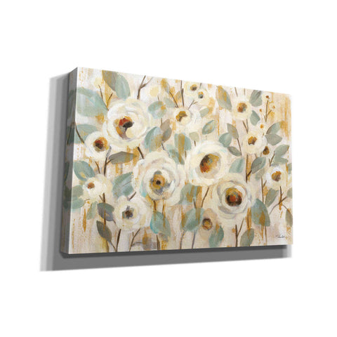 Image of 'White Gold and Sage Floral' by Silvia Vassileva, Canvas Wall Art,18x12x1.1x0,26x18x1.1x0,40x26x1.74x0,60x40x1.74x0