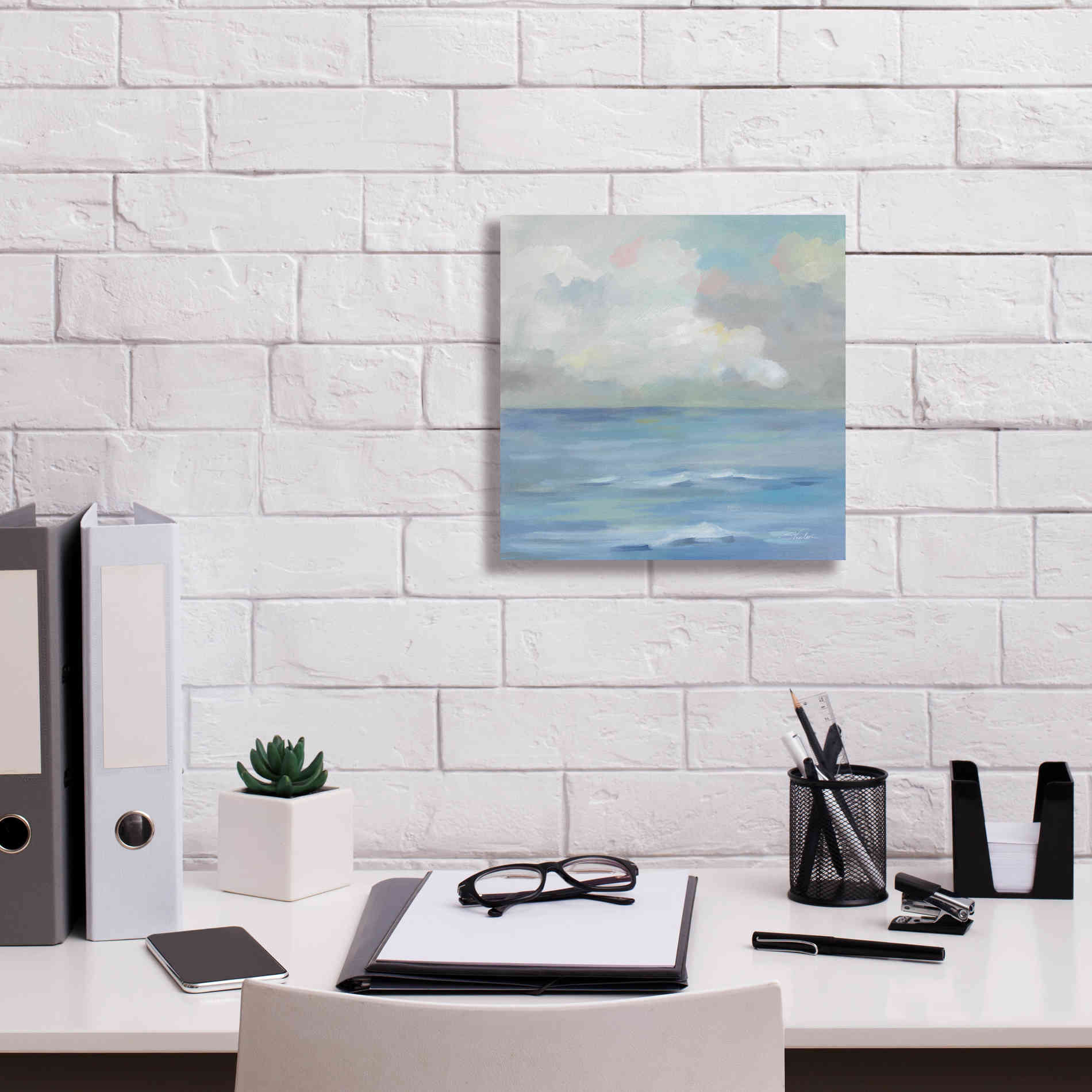 'Morning Seaside Clouds' by Silvia Vassileva, Canvas Wall Art,12 x 12