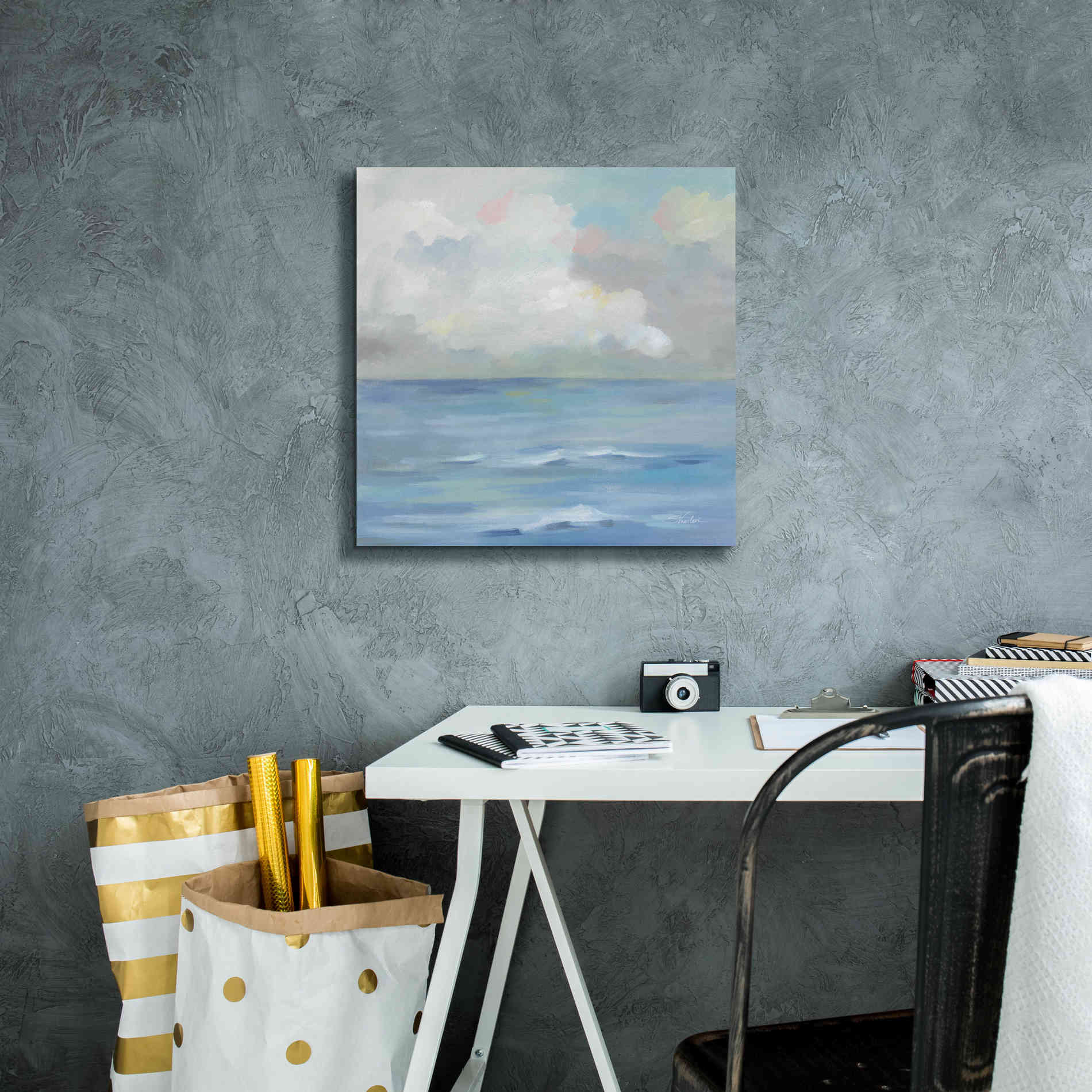 'Morning Seaside Clouds' by Silvia Vassileva, Canvas Wall Art,18 x 18