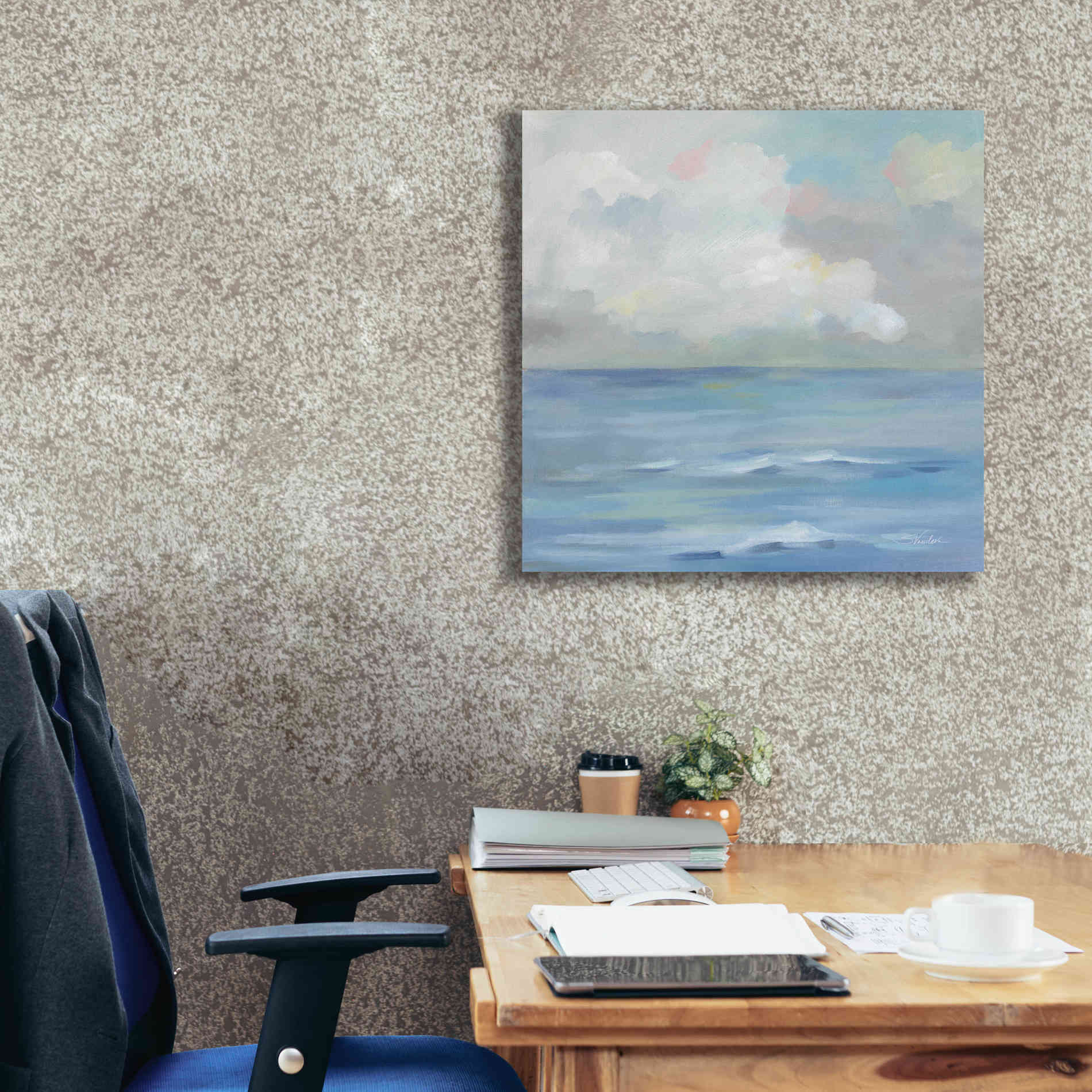 'Morning Seaside Clouds' by Silvia Vassileva, Canvas Wall Art,26 x 26