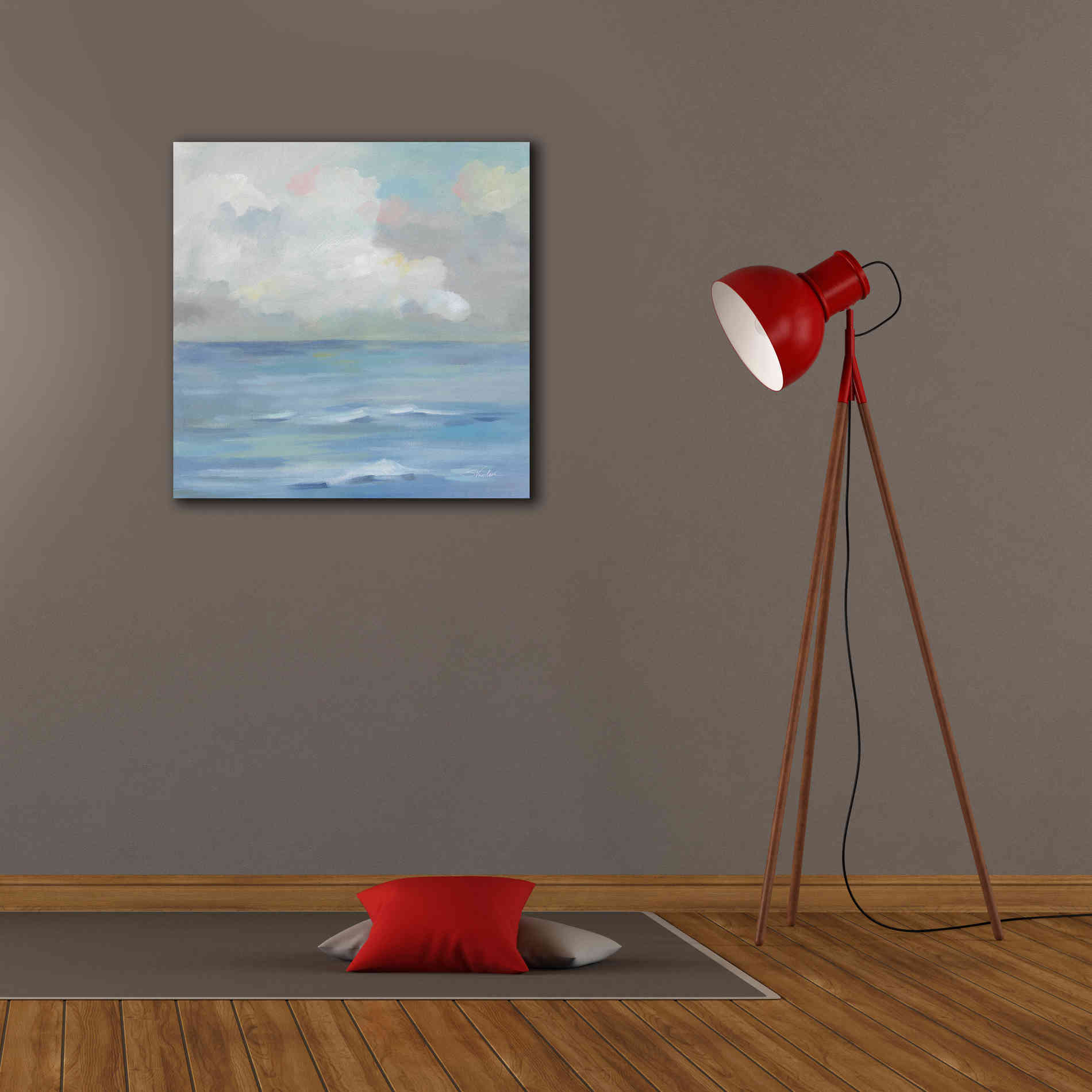 'Morning Seaside Clouds' by Silvia Vassileva, Canvas Wall Art,26 x 26