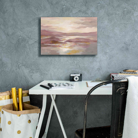 Image of 'Pink and Gold Landscape' by Silvia Vassileva, Canvas Wall Art,18 x 12