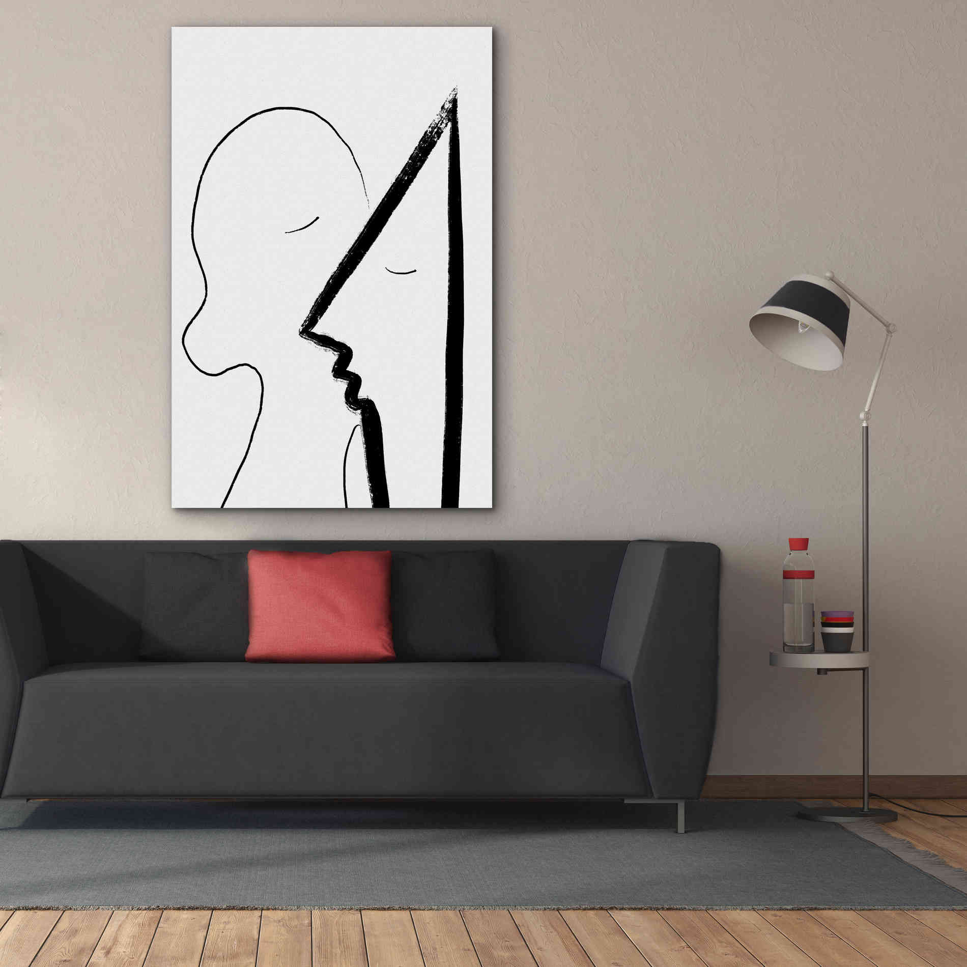'A Sweet Kiss' by Cesare Bellassai, Canvas Wall Art,40 x 60
