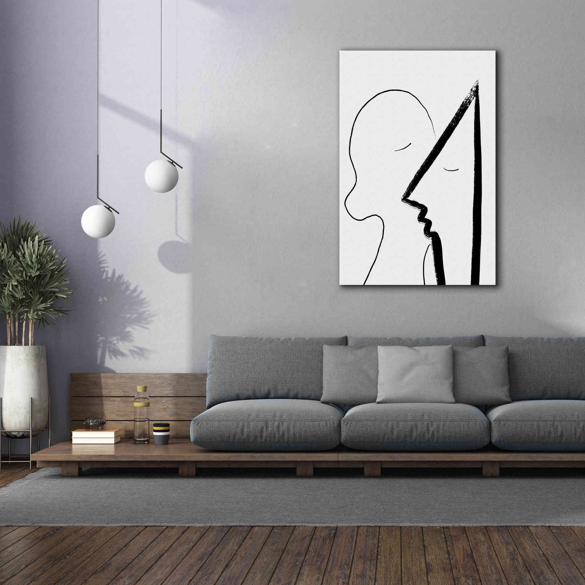 'A Sweet Kiss' by Cesare Bellassai, Canvas Wall Art,40 x 60