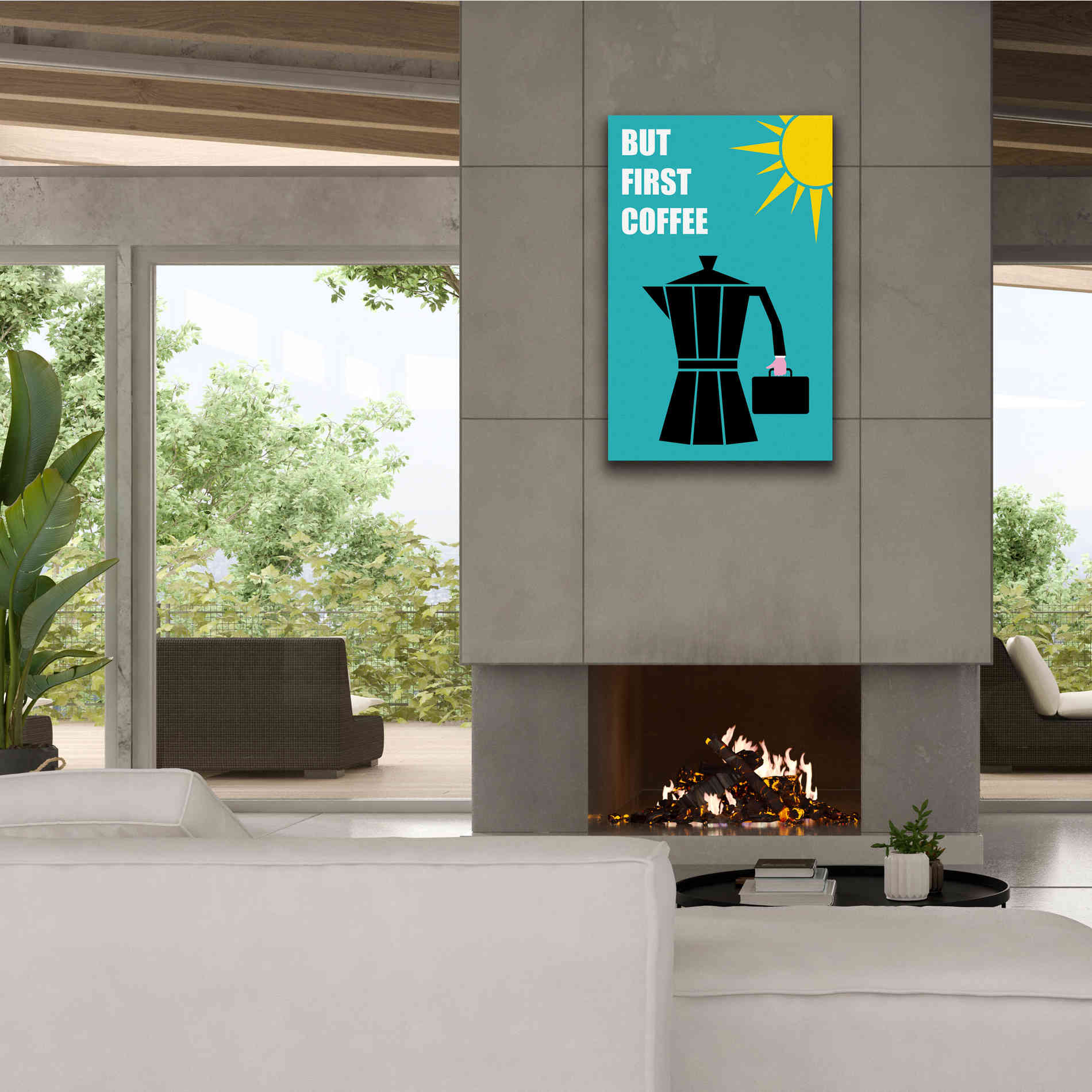'But First Coffee' by Cesare Bellassai, Canvas Wall Art,26 x 40